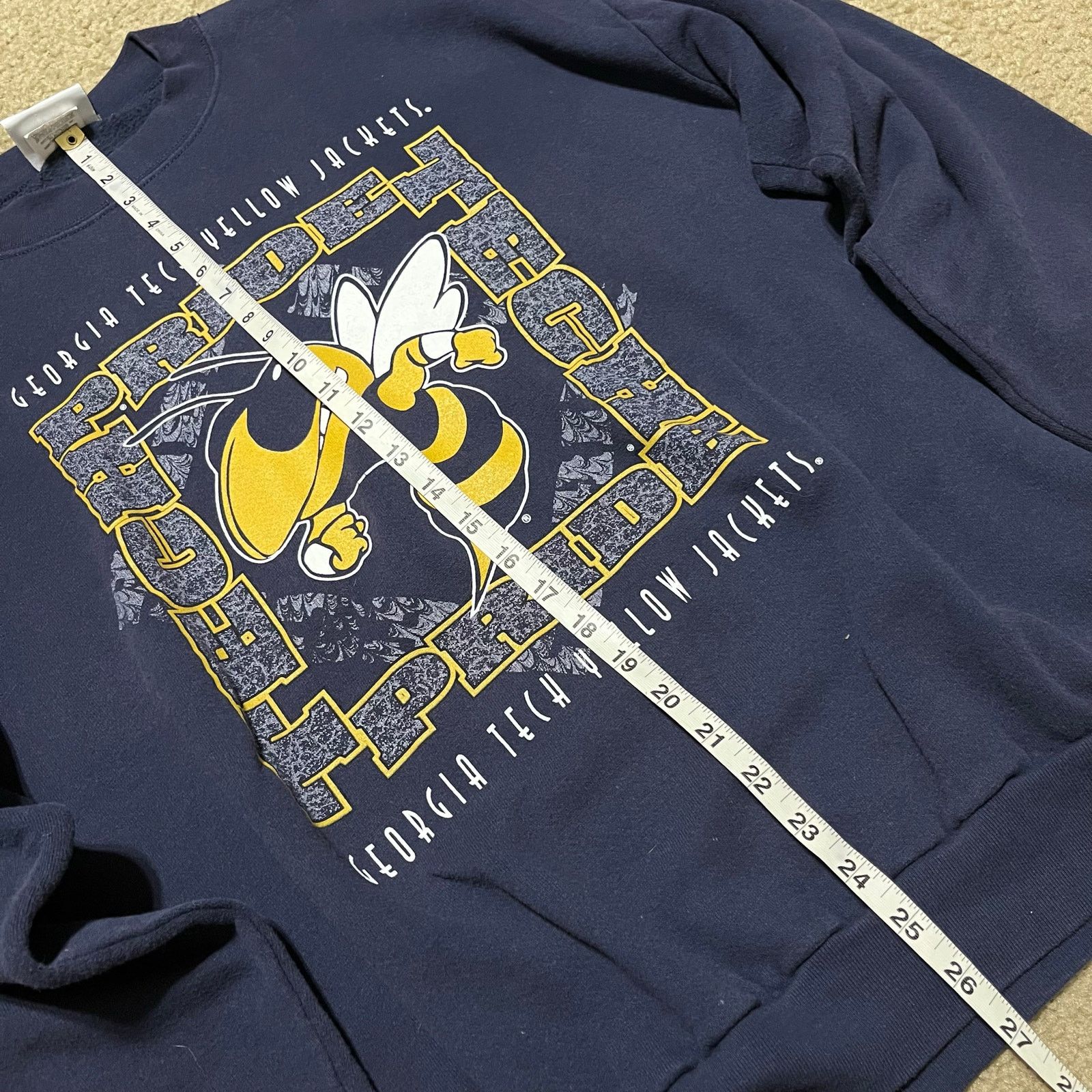 Lee Vintage Georgia Tech Yellow Jackets Lee Navy Crewneck XL Size US XL / EU 56 / 4 - 5 Thumbnail