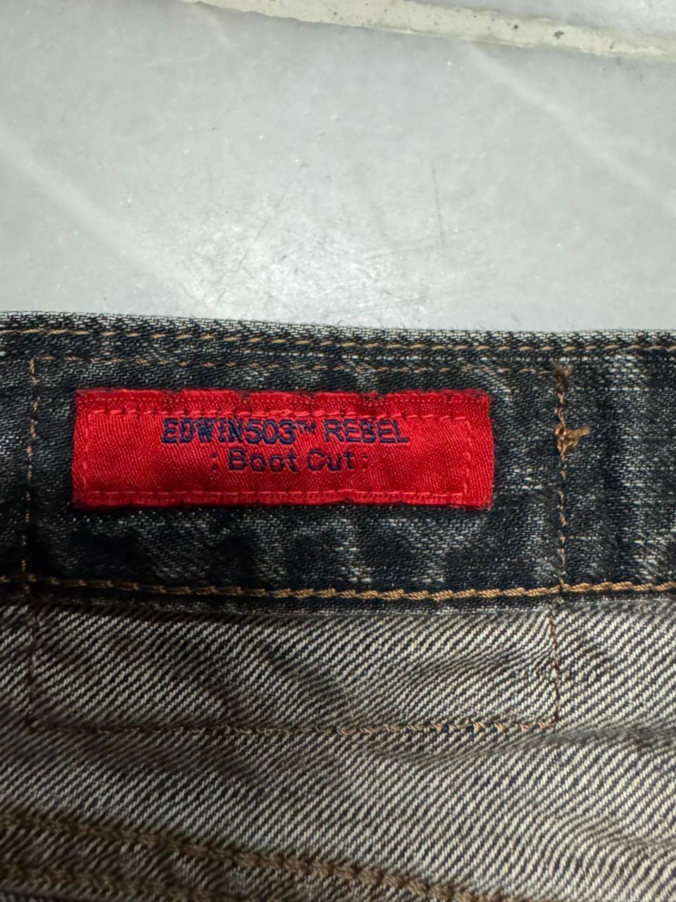 Edwin 💥503 Bootcut💥Vintage Edwin Rebel Sand Washed Dark Denim Jean Size US 27 - 10 Thumbnail