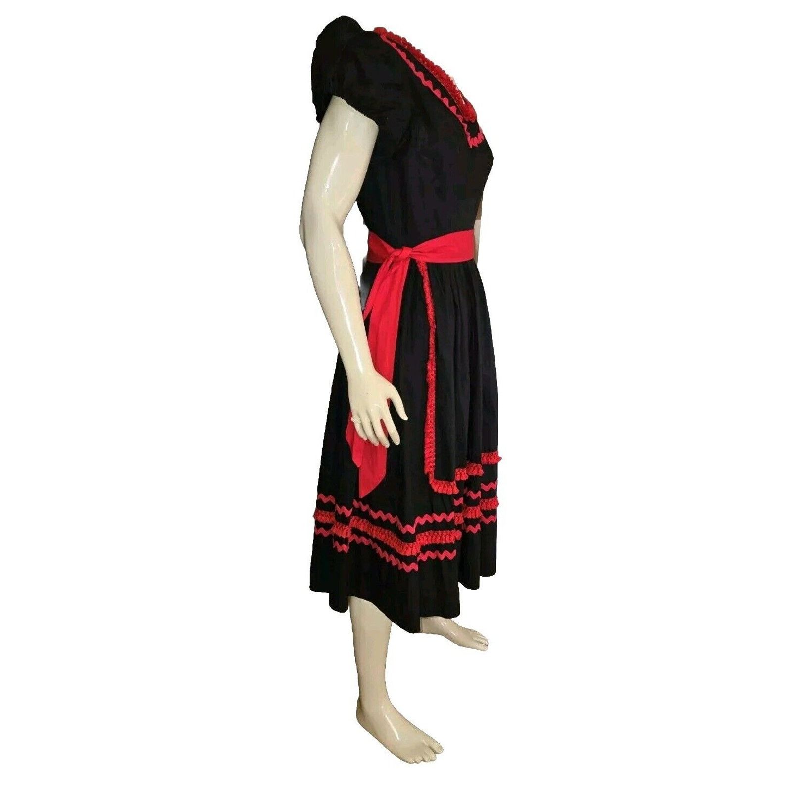 & Other Stories Antique Square Dancing Rockabilly Flare Spanish Style Dress Size S / US 4 / IT 40 - 9 Thumbnail