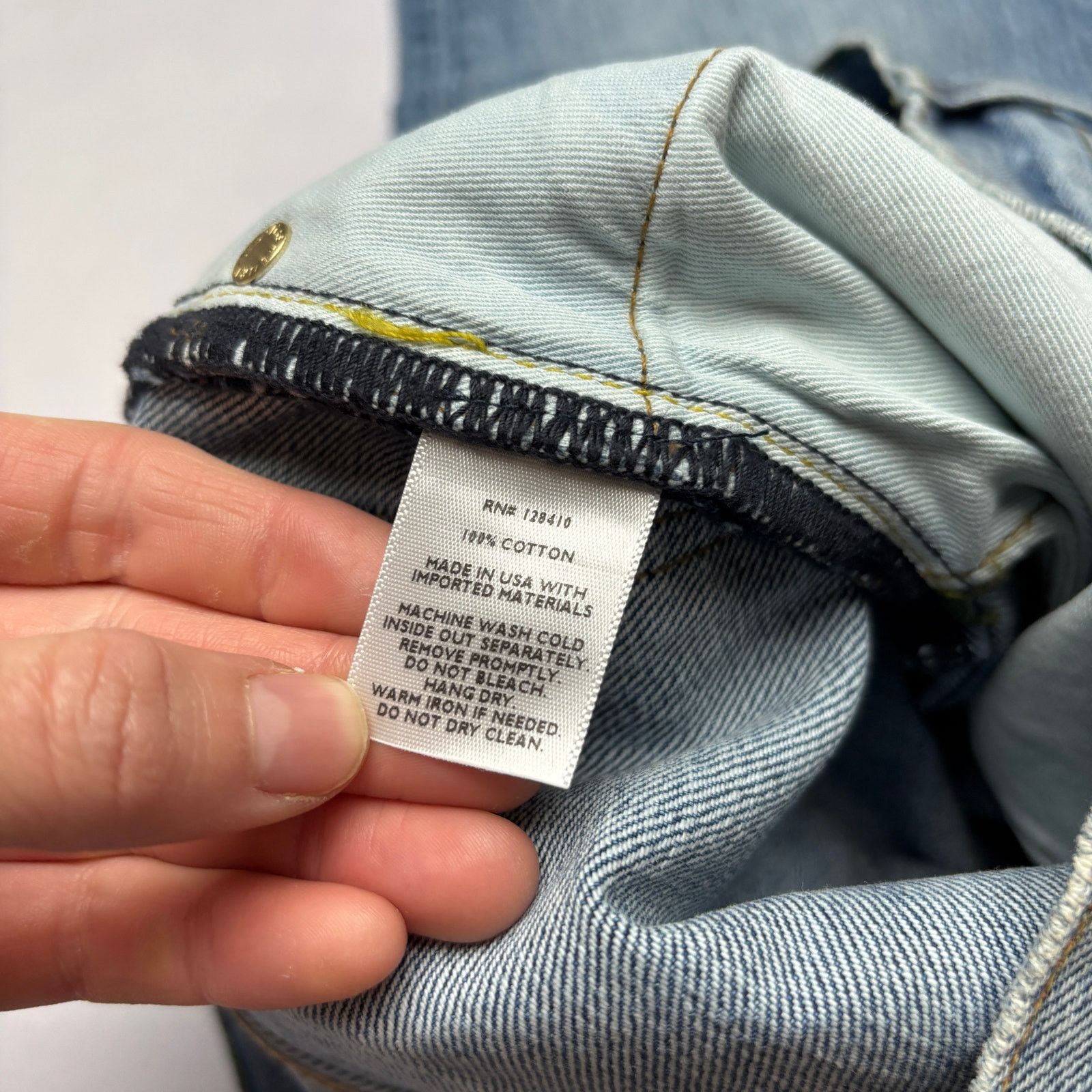 Sid Mashburn $175 Sid Mashburn Slim Straight Jeans Light Wash 33x34 Size US 33 - 3 Thumbnail