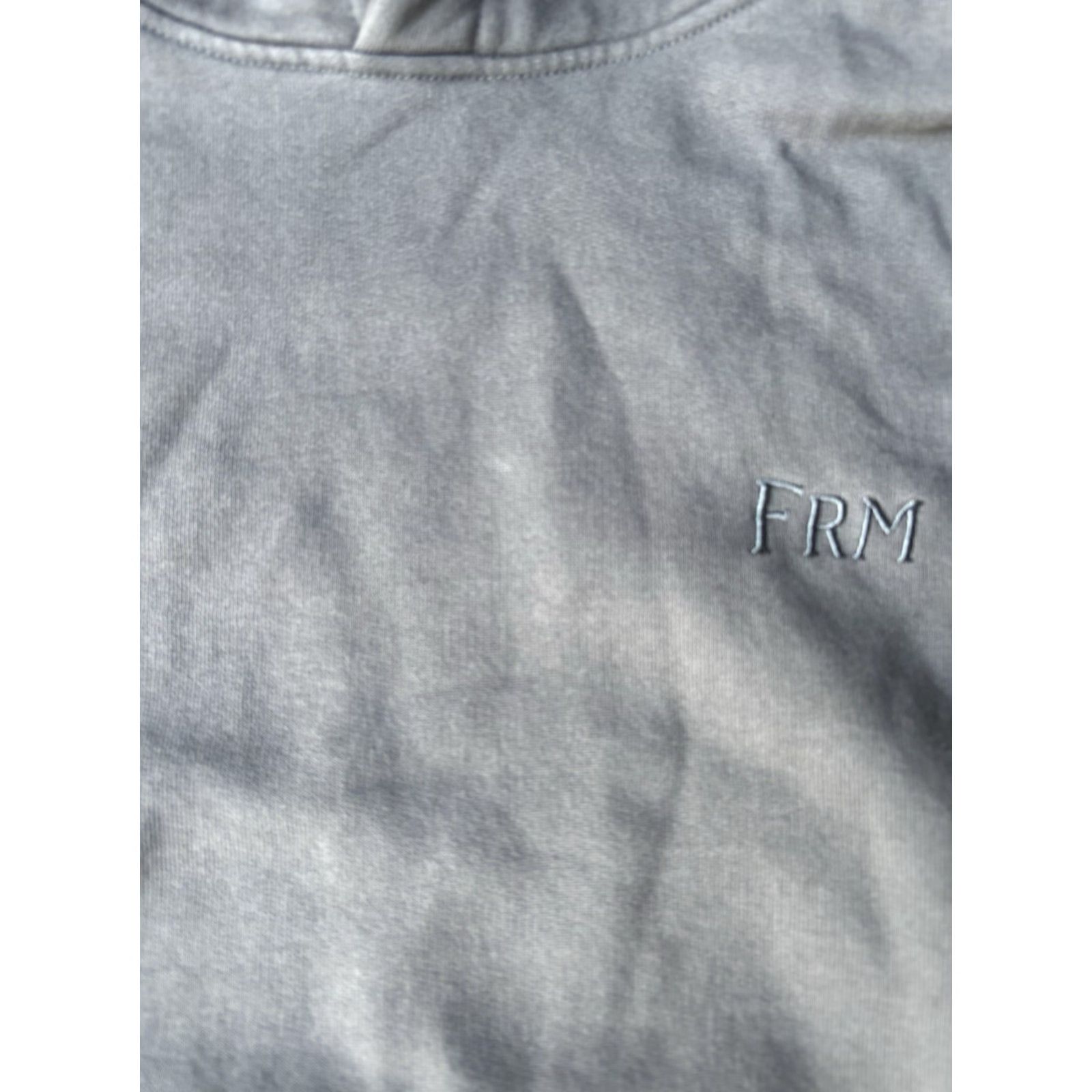 Frame VINTAGE FRAME Embroidered Pullover Hoodie Women Medium Gray Cement FRM Logo Hoodie, Crew Neck, Long Sleeve, Cotton, Activewear, Logo, Designer, 90s? Size M / US 6-8 / IT 42-44 - 6 Thumbnail