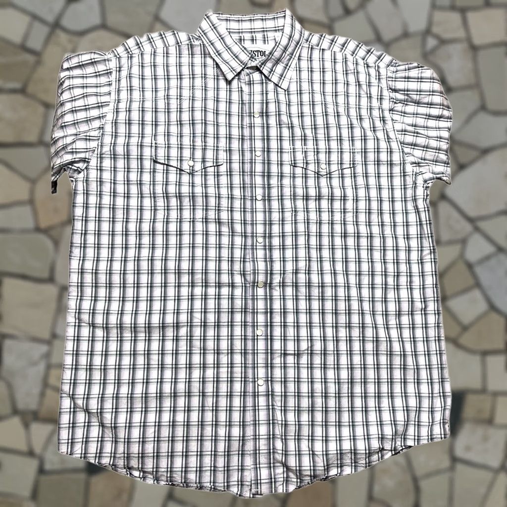 Vintage VINTAGE Resistol Ranch Mens Tag XL Plaid Pearl Snap Pocket Shirt White Western Cowboy Size US XL / EU 56 / 4 - 1 Thumbnail