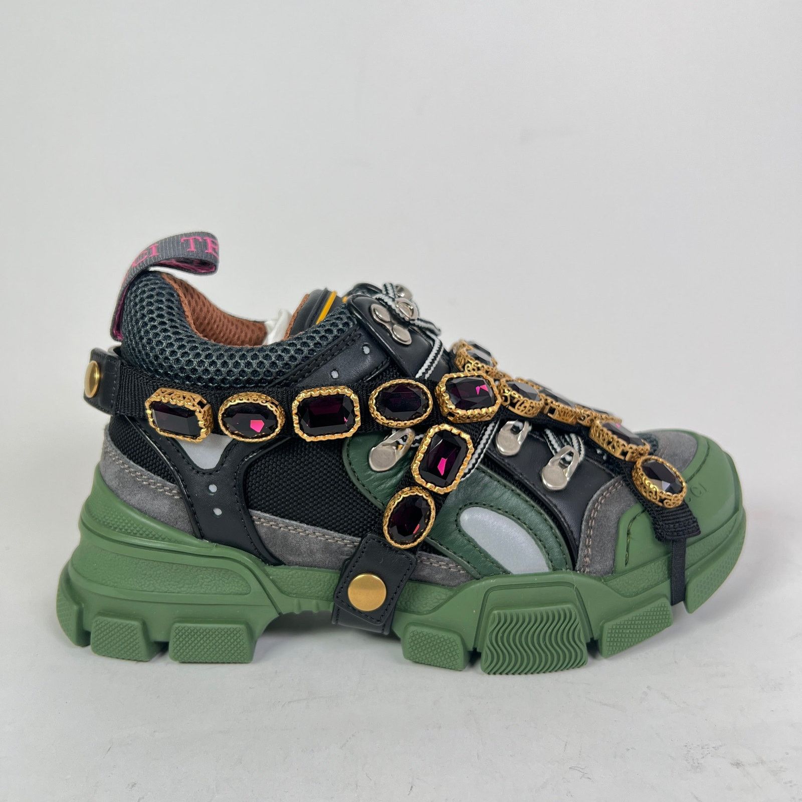 Gucci Gucci Crystal Embellished Flashtrek Sneaker Size US 5 / IT 35 - 1 Thumbnail