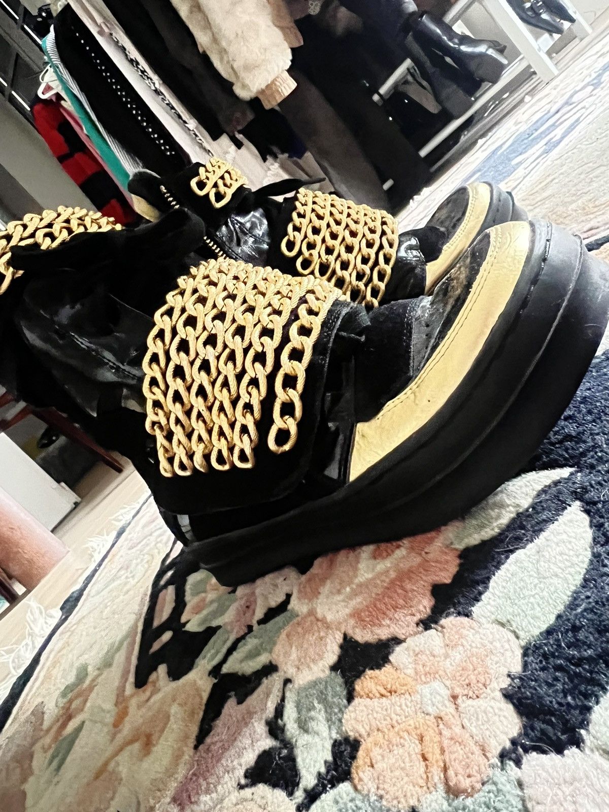 Jeffrey Campbell × Jeremy Scott Jeffrey Campbell Hi Top Chain Sneakers Size US 7 / IT 37 - 3 Thumbnail