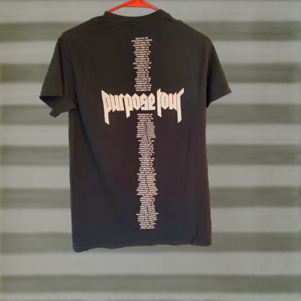 Gildan Justin Bieber Purpose Tour Shirt T-Shirt Size S Black Cotton Logo Mens Short Sleeve Crew Neck Gildan Size US S / EU 44-46 / 1 - 1 Thumbnail