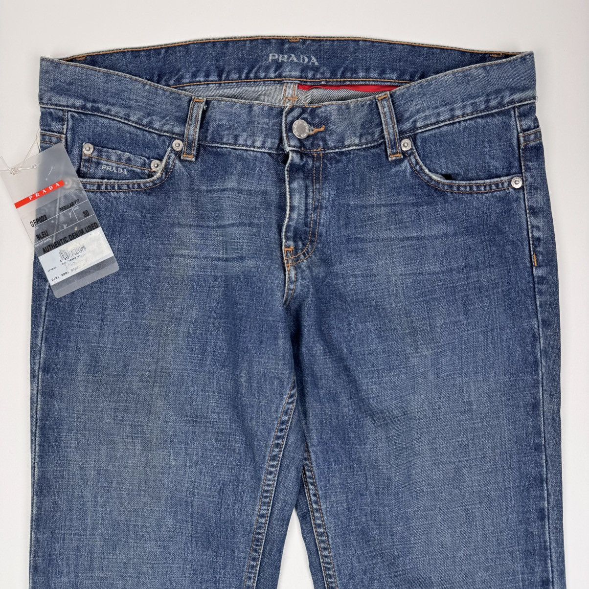 Prada Prada 2006 Blue Washed ”Regular Fit” Bootcut Jeans Size US 34 / EU 50 - 2 Thumbnail