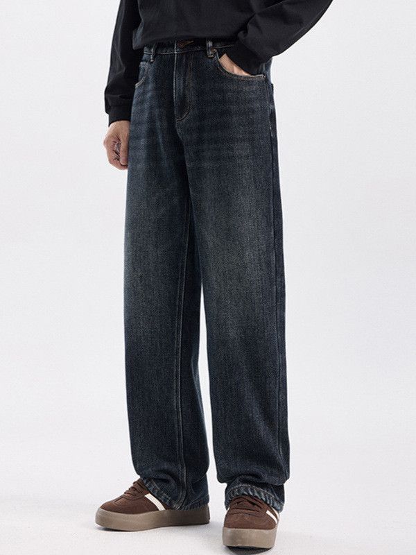 Japanese Brand Men's American retro loose wide-leg straight leg jeans Size US 32 / EU 48 - 2 Thumbnail