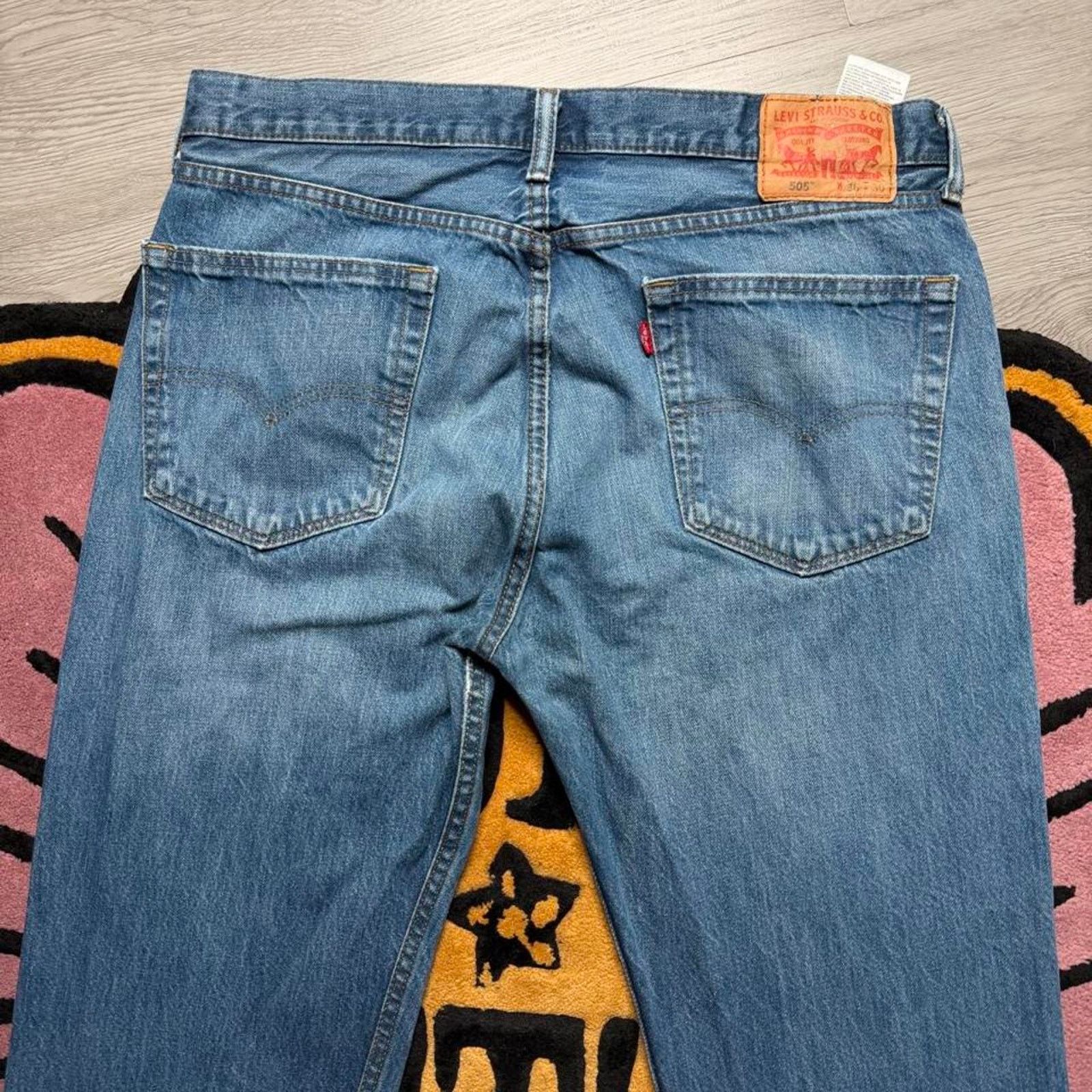 Levi's Levi’s Strauss 505 Regular Straight Leg Denim Jeans 36x30 Size US 36 / EU 52 - 8 Thumbnail