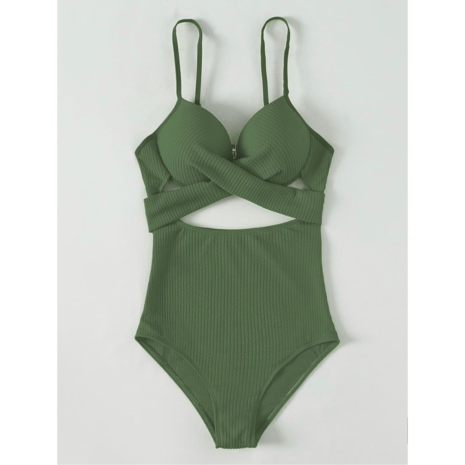 Other Cut out Wrap army green one piece swimsuit Size Small Size S / US 4 / IT 40 - 2 Thumbnail