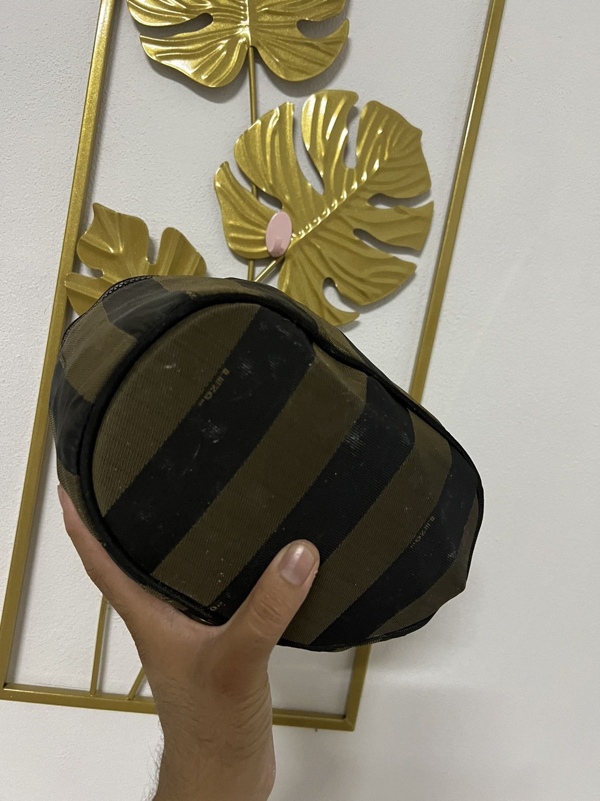 Fendi Fendi brown pequin stripe canvas vanity cosmetic case Size ONE SIZE - 7 Thumbnail
