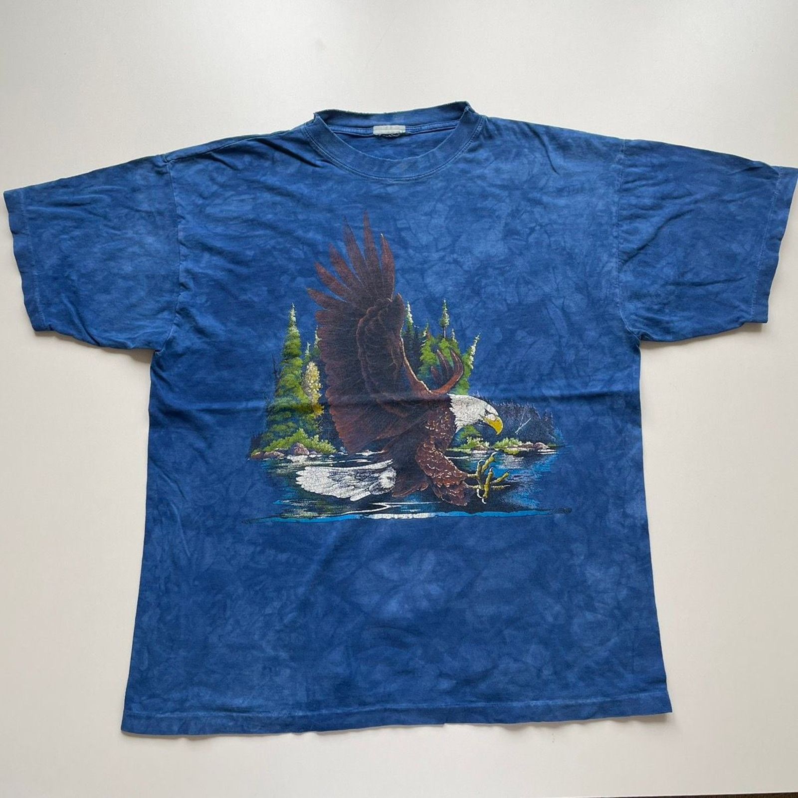 Vintage Vintage 90s Eagle Animal Art T Shirt XL Tie Dyed Made In USA Size US XL / EU 56 / 4 - 1 Thumbnail