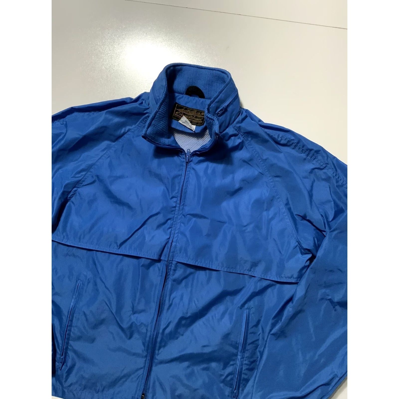 Eddie Bauer VINTAGE Eddie Bauer Windbreaker Jacket Nylon Blue Zip Outdoor Hiking Sz. L Mens/Adult Regular Size US L / EU 52-54 / 3 - 3 Thumbnail