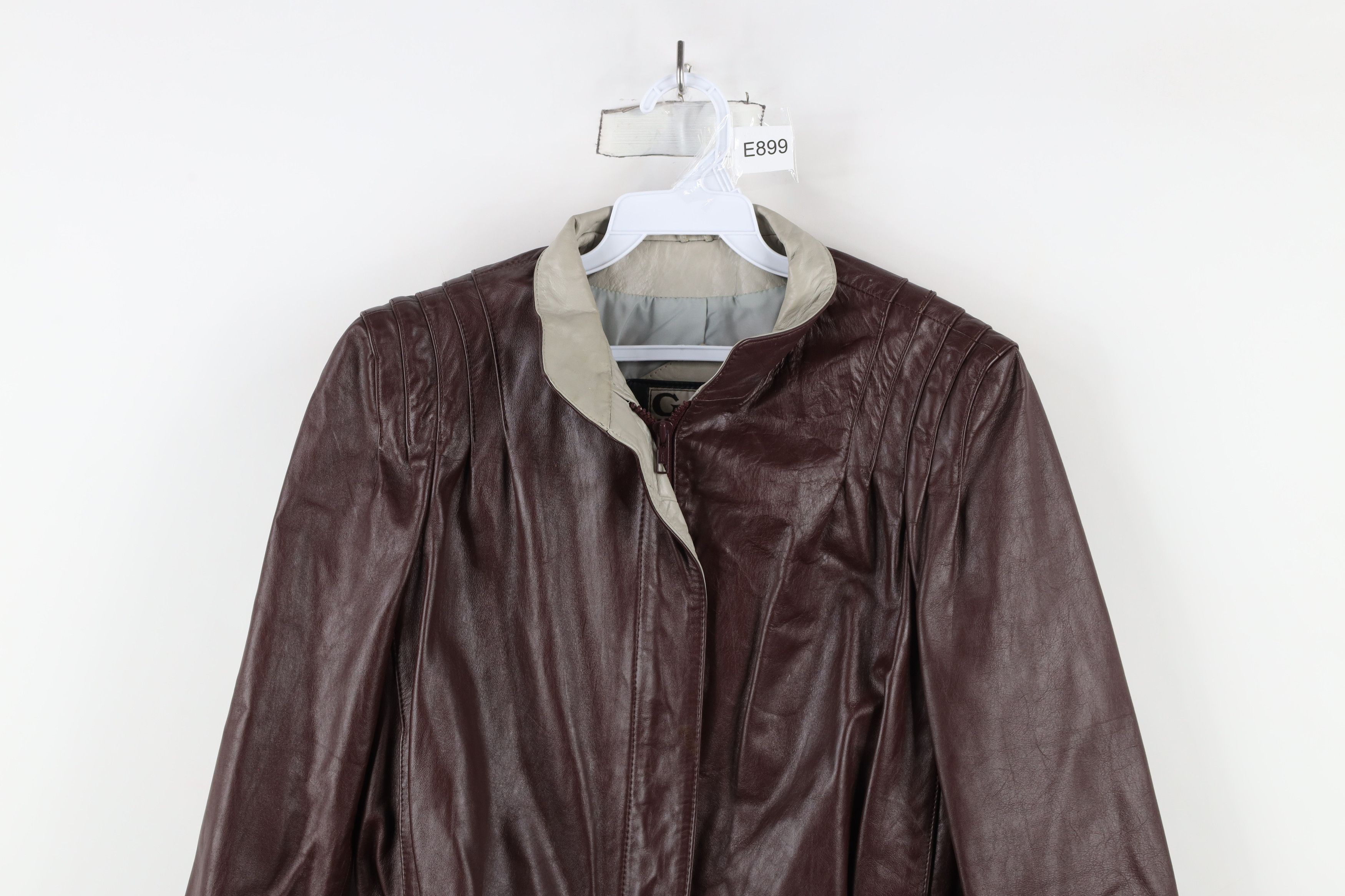 Vintage Vintage 80s 90s Streetwear Leather Bomber Jacket Oxblood Red Size M / US 6-8 / IT 42-44 - 2 Thumbnail