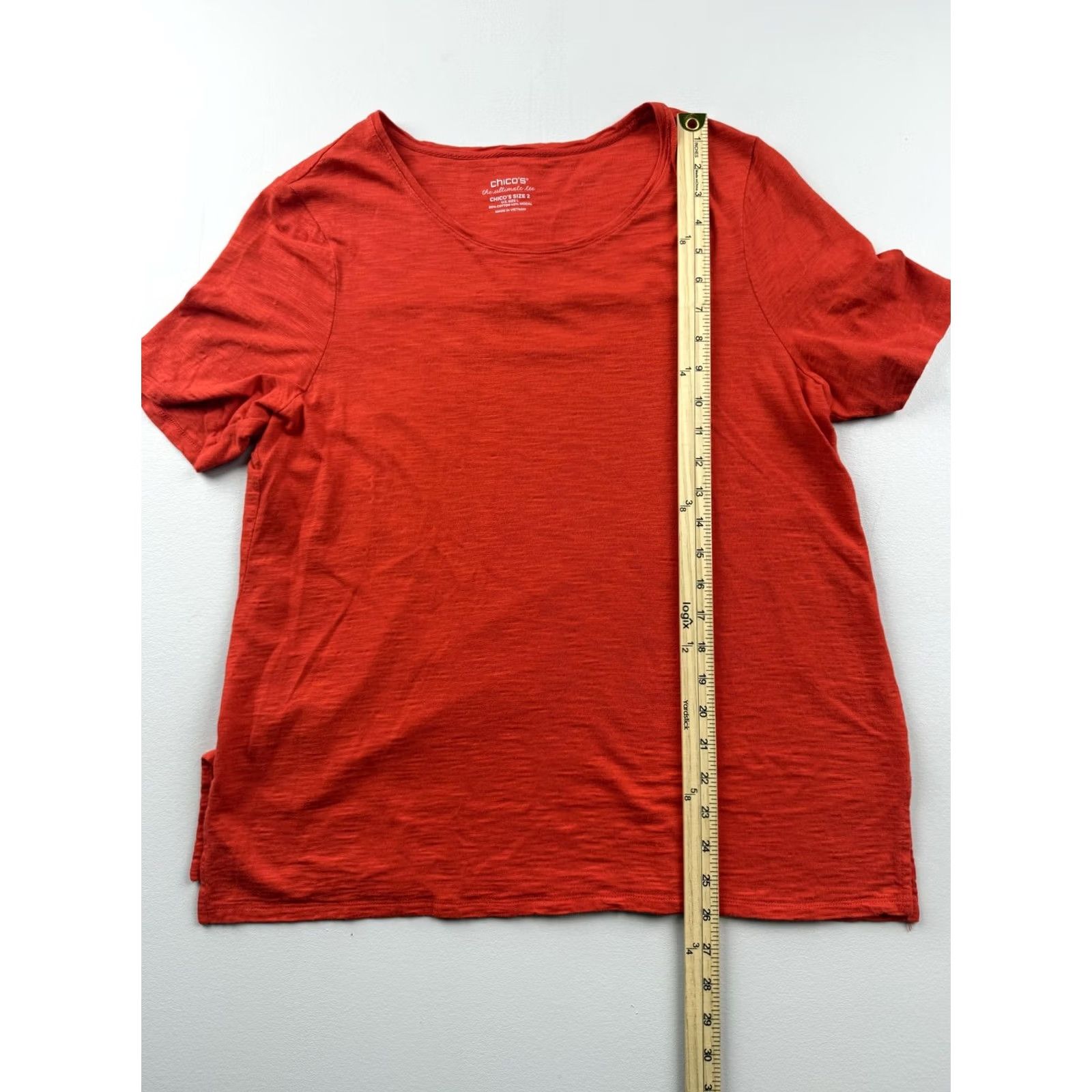 Vintage Chico's Shirt Womens Large Red Ultimate Tee Scoop neck Short Sleeve Top Size L / US 10 / IT 46 - 4 Thumbnail