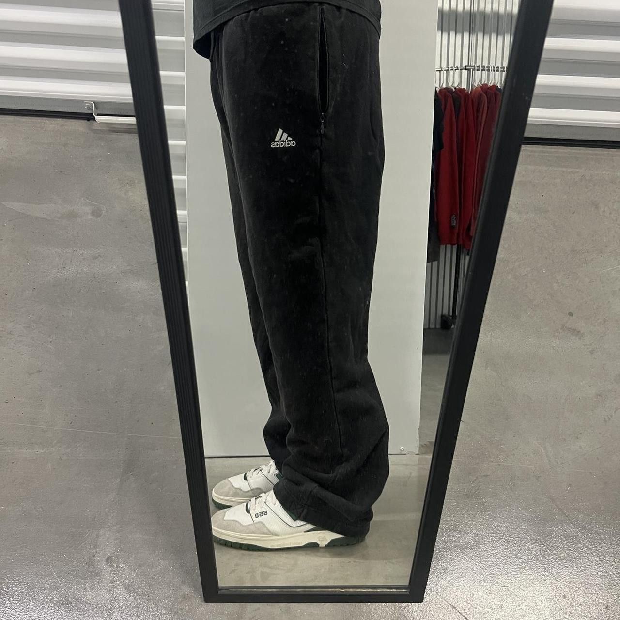 Adidas Vintage Y2K/2000s Baggy Black Adidas Sweatpants With a worn Look! Size US 34 / EU 50 - 1 Thumbnail