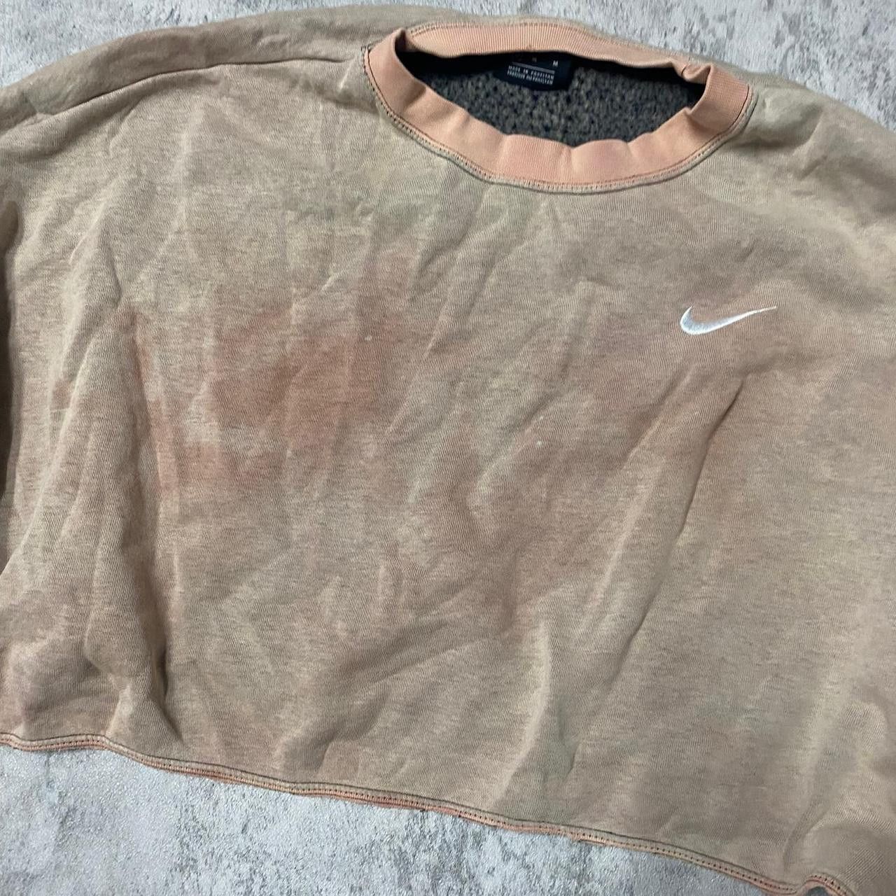 Nike Nike pink and cream cropped sweatshirt Size ONE SIZE - 2 Thumbnail