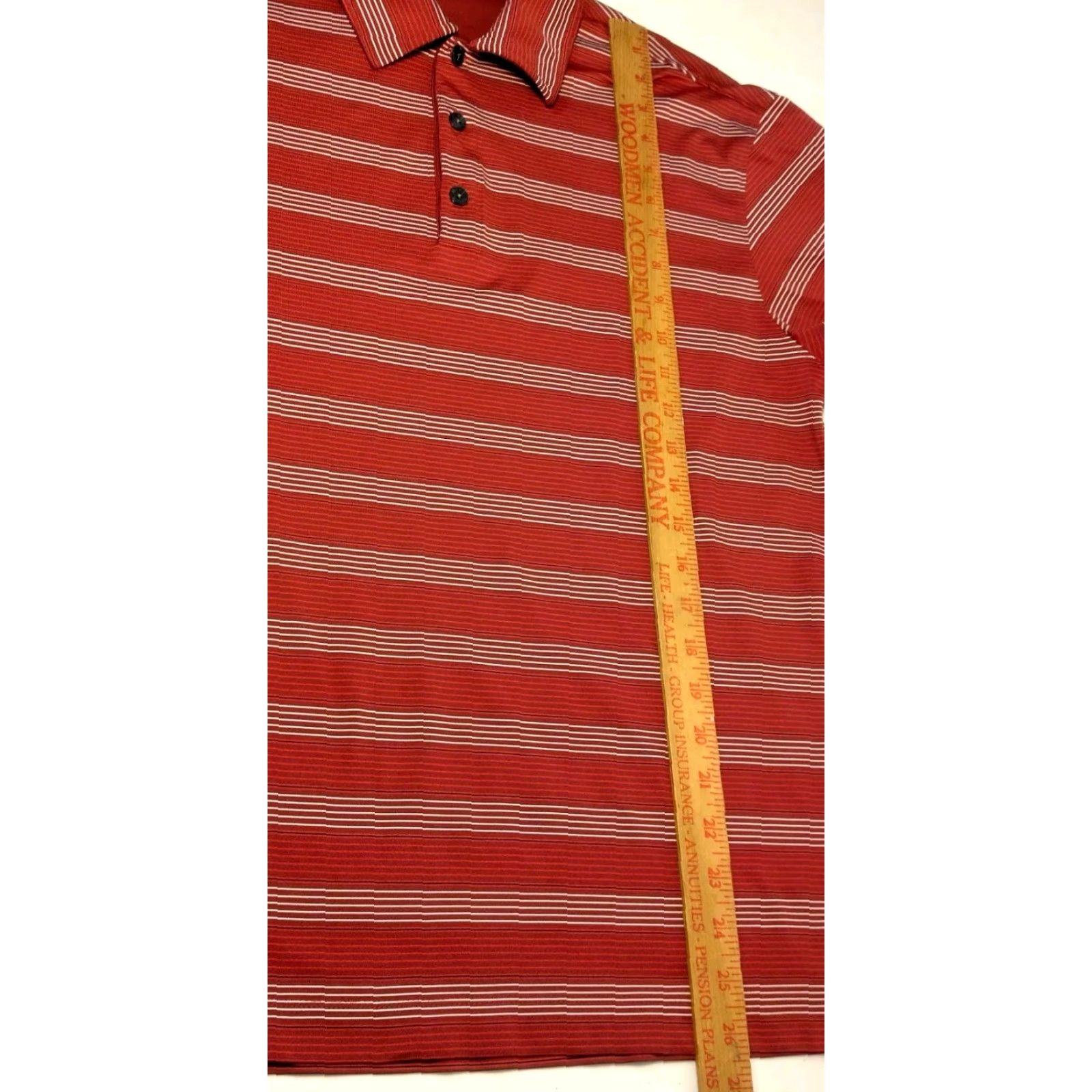 Nike VINTAGE Nike Golf Dri Fit UV Polo Shirt Striped Short Sleeve Maroon White Nike Golf Men M Regular Size Polyester Stretch UV Protection Size US M / EU 48-50 / 2 - 5 Thumbnail