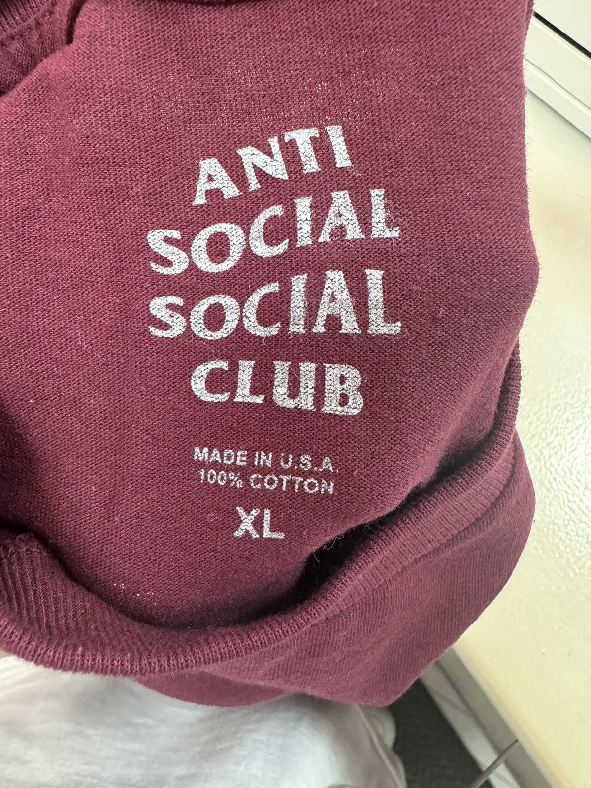 Anti Social Social Club Anti Social Social Club x Club Tee Maroon Size US XL / EU 56 / 4 - 3 Thumbnail