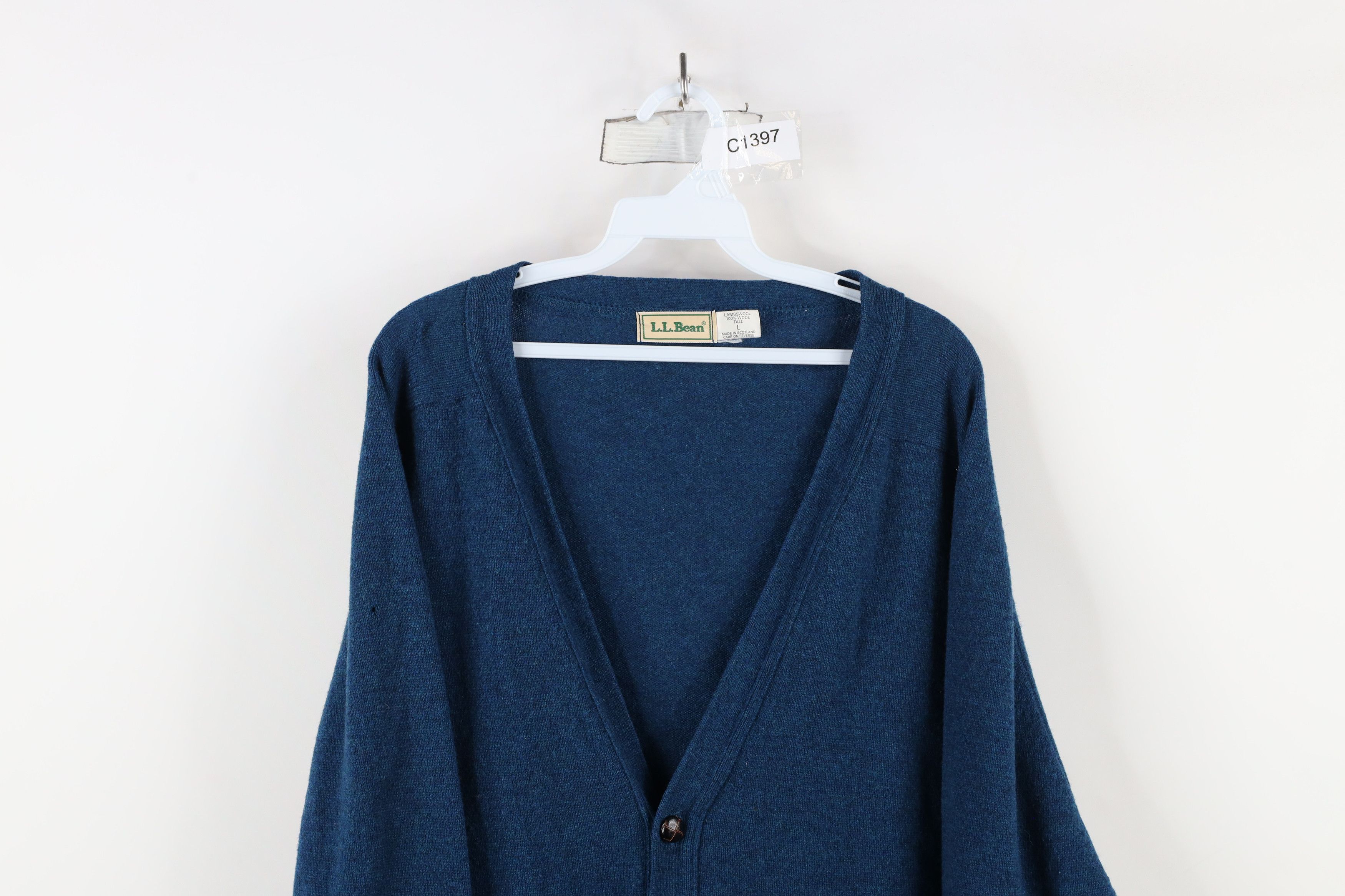 L.L. Bean × Vintage Vintage 70s LL Bean Scotland Wool Knit Cardigan Sweater Size US L / EU 52-54 / 3 - 2 Thumbnail