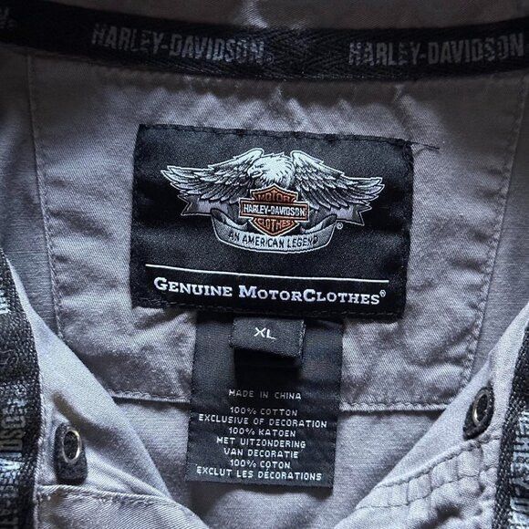 Harley Davidson harley davidson grey biker button up shirt Size US XL / EU 56 / 4 - 6 Thumbnail