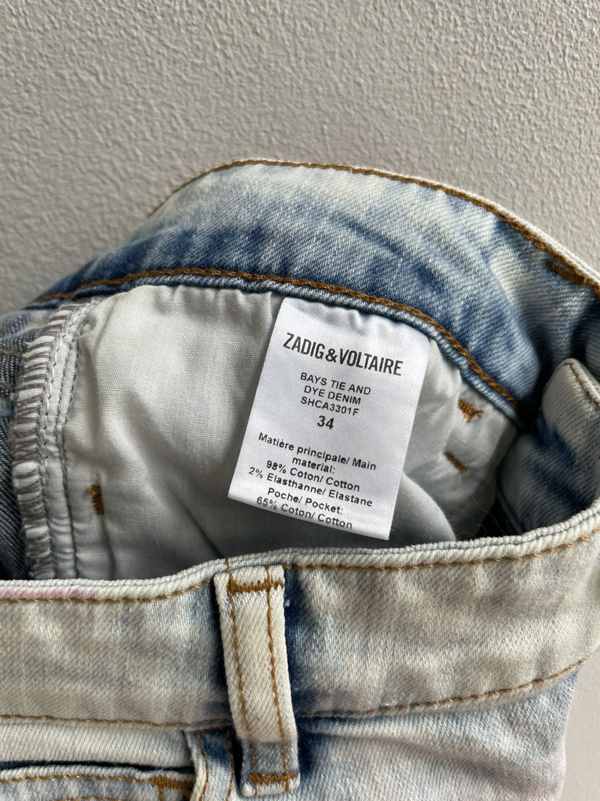 Designer × Zadig & Voltaire Zadig & Voltaire Gradient Denim Mini Short Multicilor Rare Size 34" / US 12 / IT 48 - 13 Thumbnail