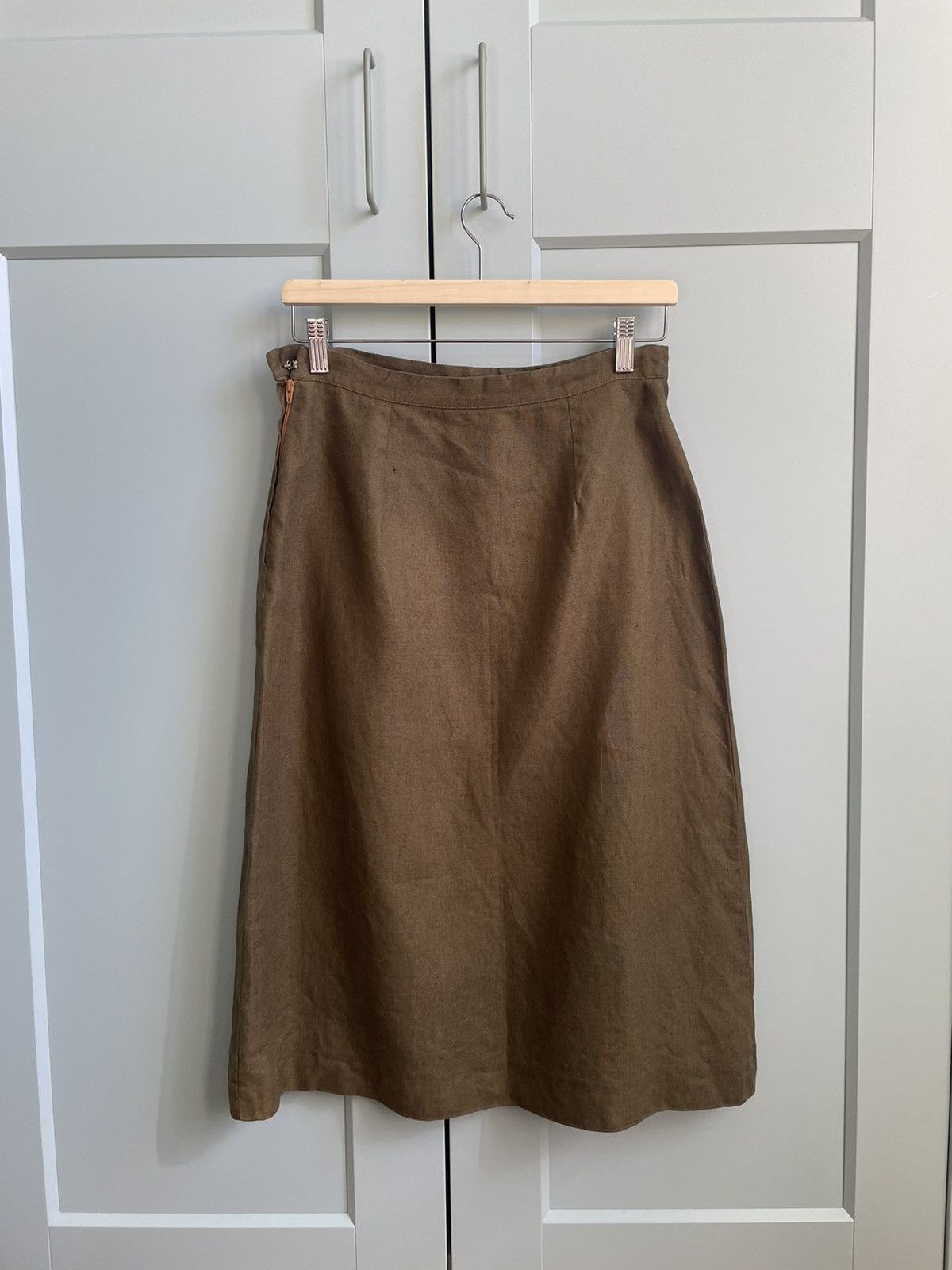 Vintage Vintage Marella Linen Midi Skirt Size 27" / US 4 / IT 40 - 7 Thumbnail