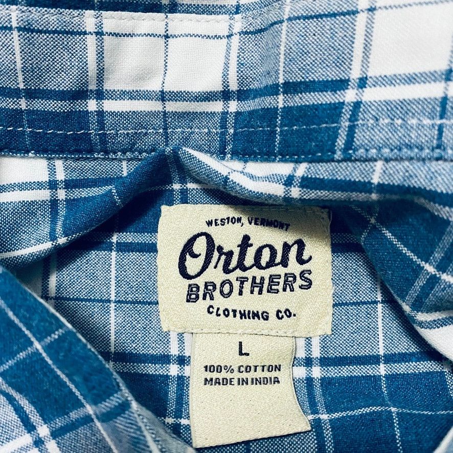 Vintage Orton Brothers blue plaid long sleeve button down Size US L / EU 52-54 / 3 - 4 Thumbnail