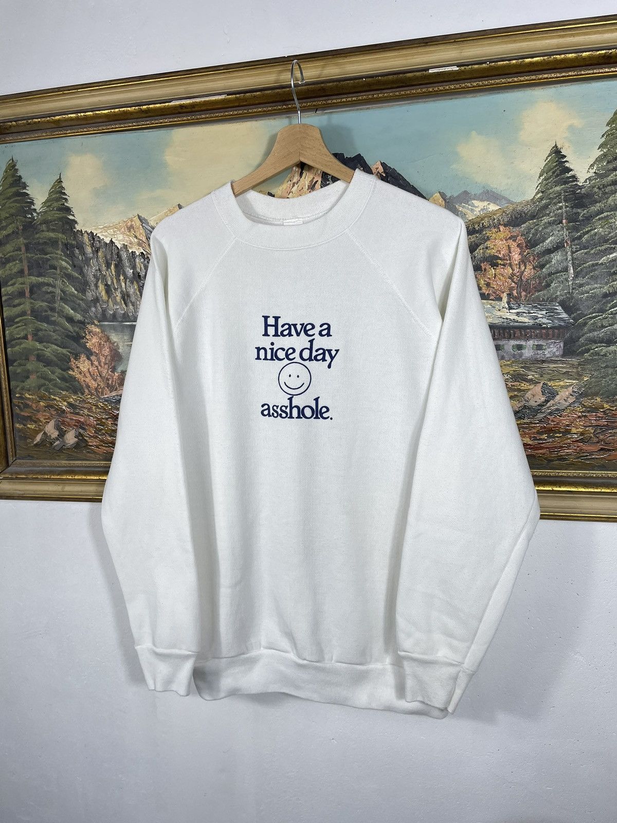Tultex × Vintage Crewneck Jumper Retro Loose Boxy Skate Rap Hiphop Swag Drip Size US M / EU 48-50 / 2 - 2 Thumbnail