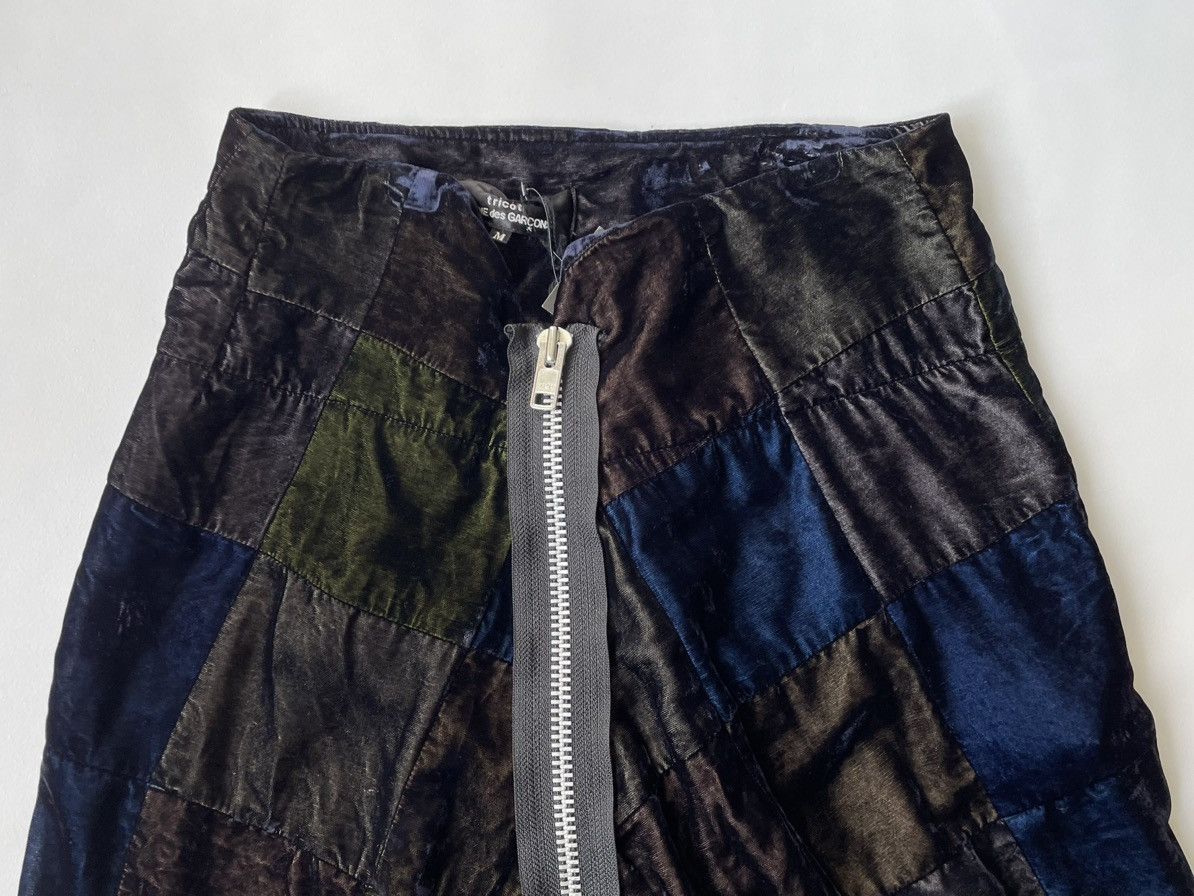 Comme des Garcons S/S 04 Patchwork Velvet Biker Skirt Size 26" / US 2 / IT 38 - 3 Thumbnail