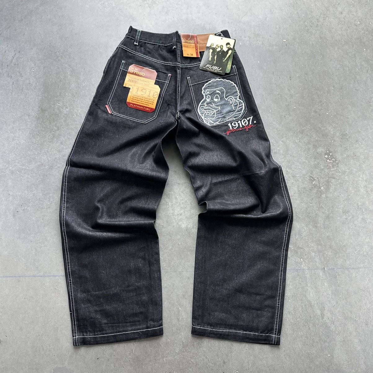 Crazy Vintage Y2K Baggy Jeans FUBU JNCO Wide Leg Fat Albert