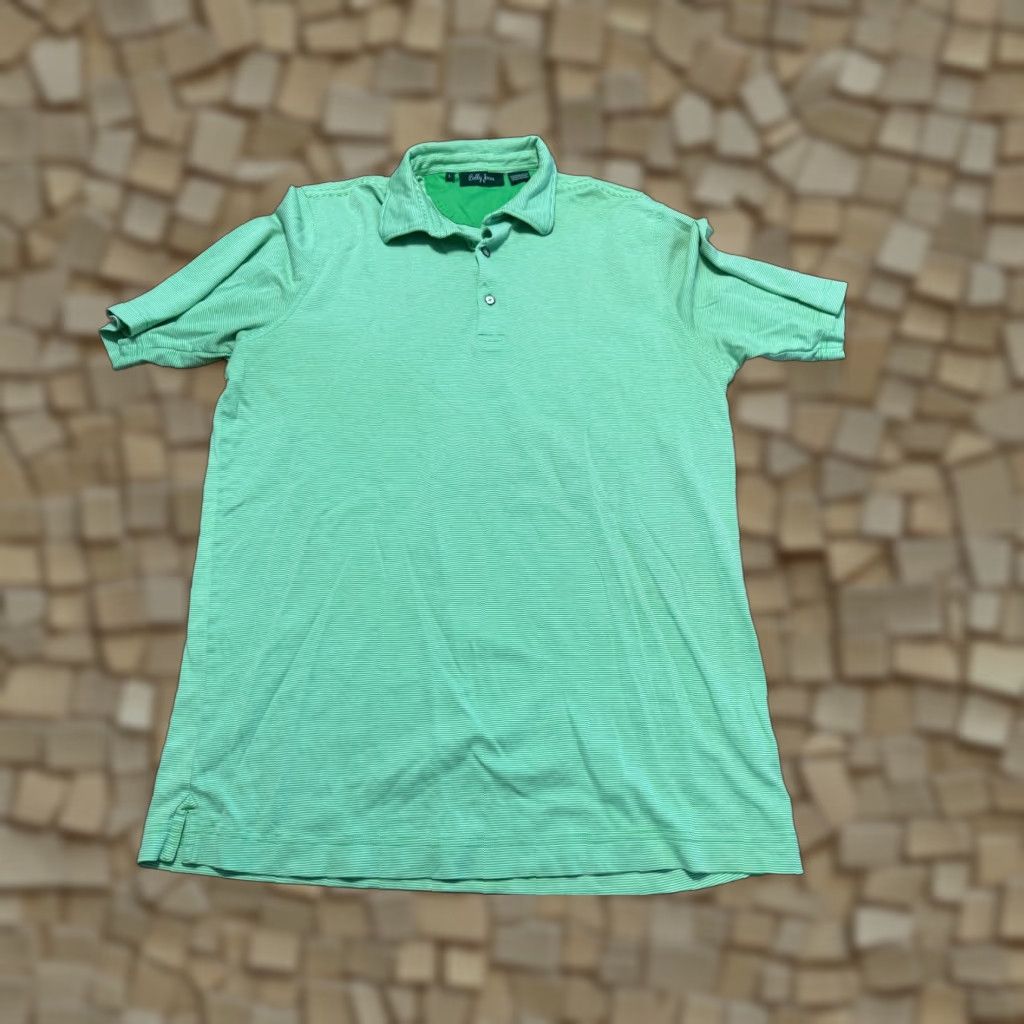 Vintage Bobby Jones Shirt Polo Shirt Men's Large Green White Striped Polo Shirt Size US L / EU 52-54 / 3 - 1 Thumbnail
