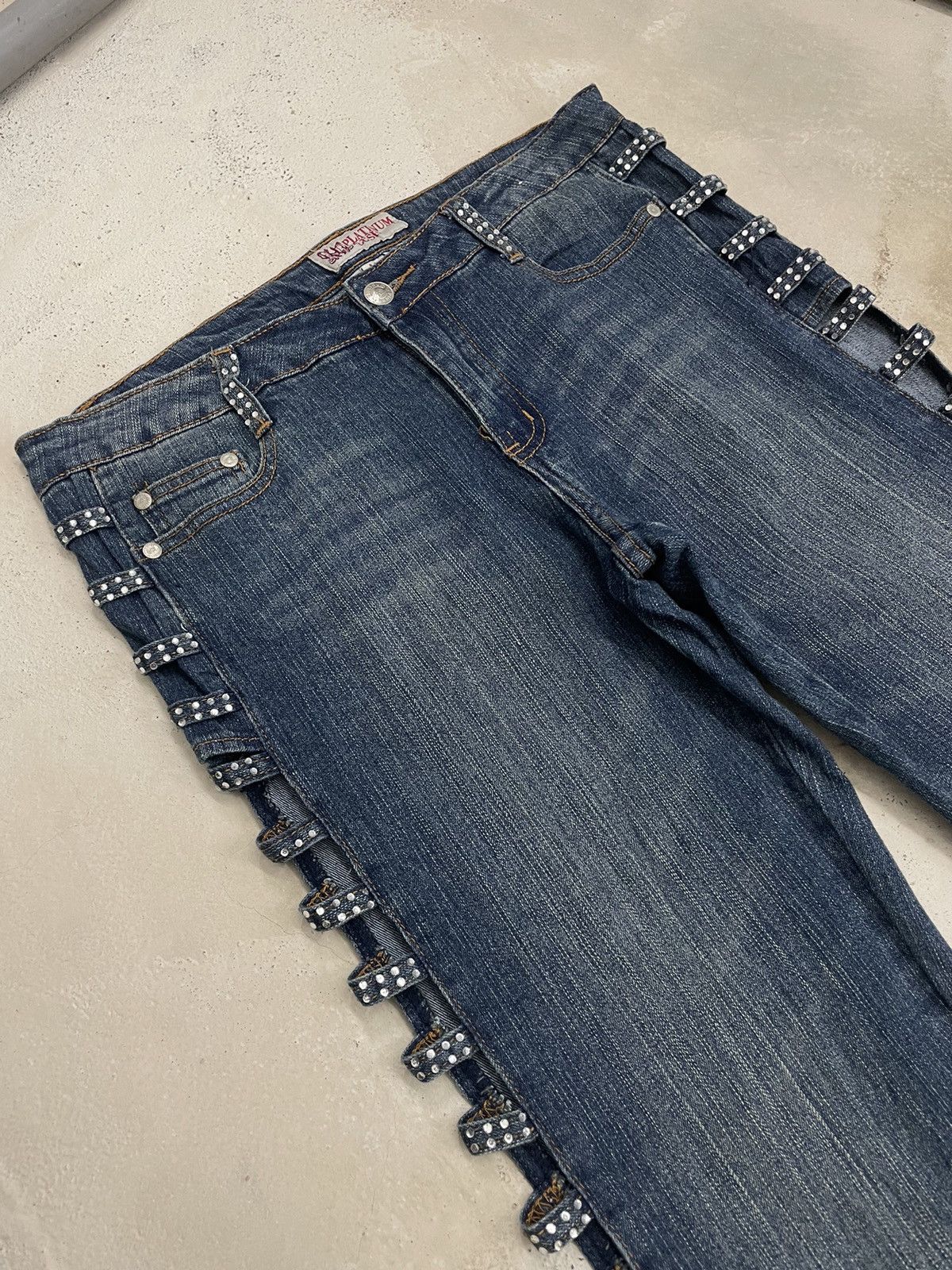 Designer × Hysteric Glamour × Japanese Brand Platinum Plush Japanese Designer Style Flare Denim Size 31" - 3 Thumbnail