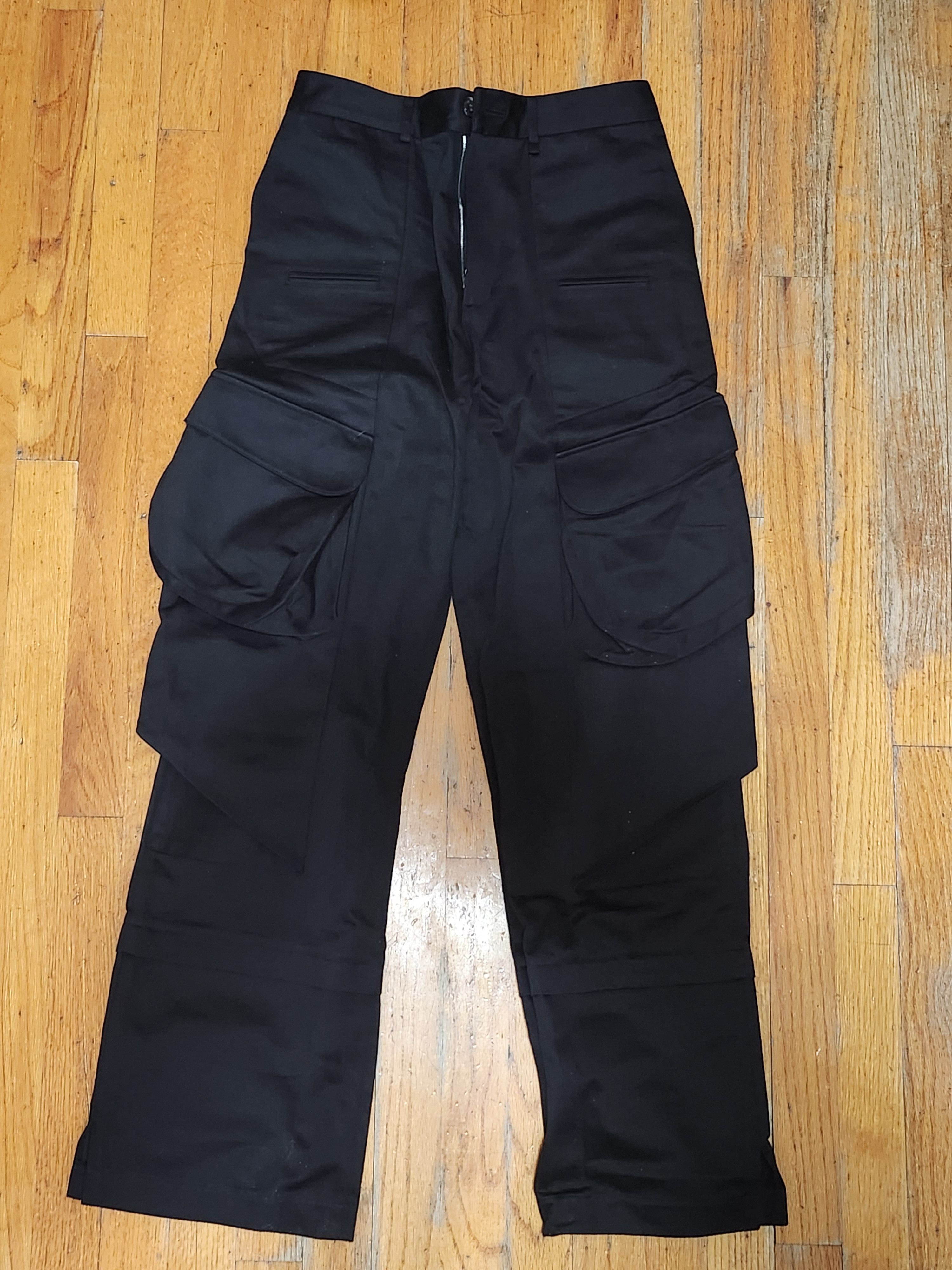 image of Jiyongkim Aw22 Multipocket Cargo Trousers in Black, Men's (Size 30)