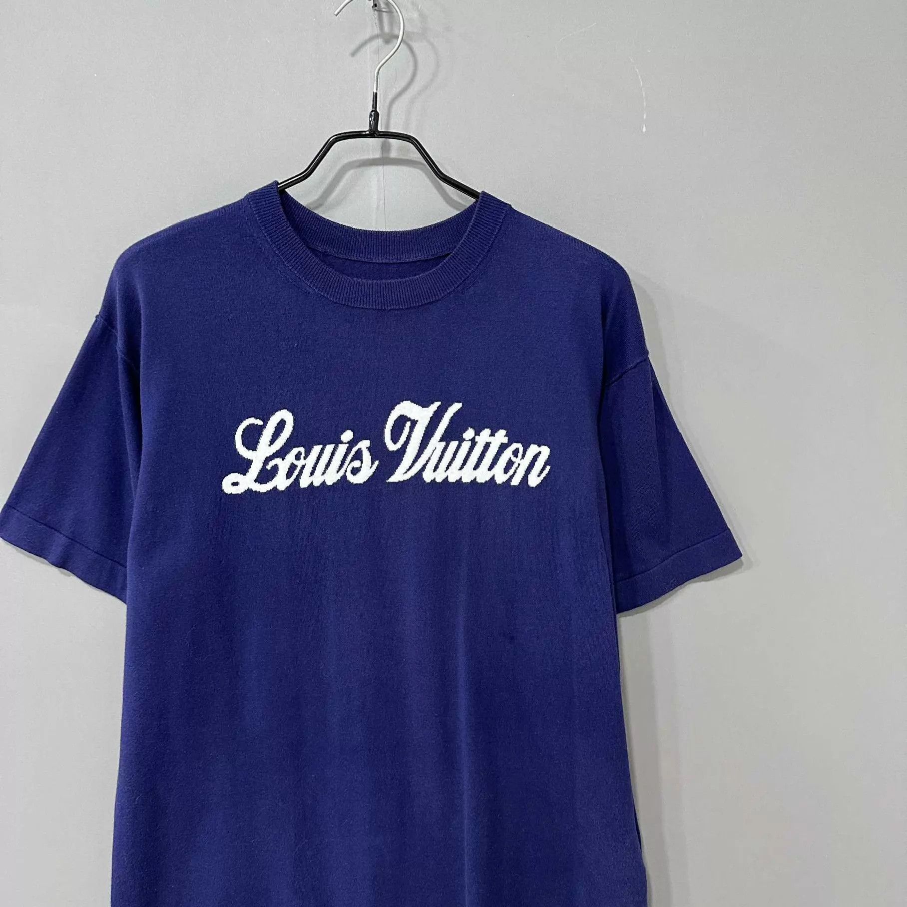 Louis Vuitton LV Navy Blue logo short-sleeve knit tee women's XS Size XS / US 0-2 / IT 36-38 - 2 Thumbnail