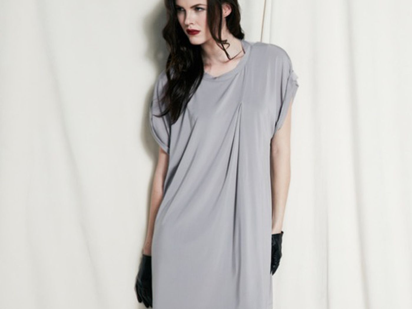 Pierre Balmain Pierre Balmain Gray Viscose Drappier Tee Dress Size XS / US 0-2 / IT 36-38 - 1 Thumbnail