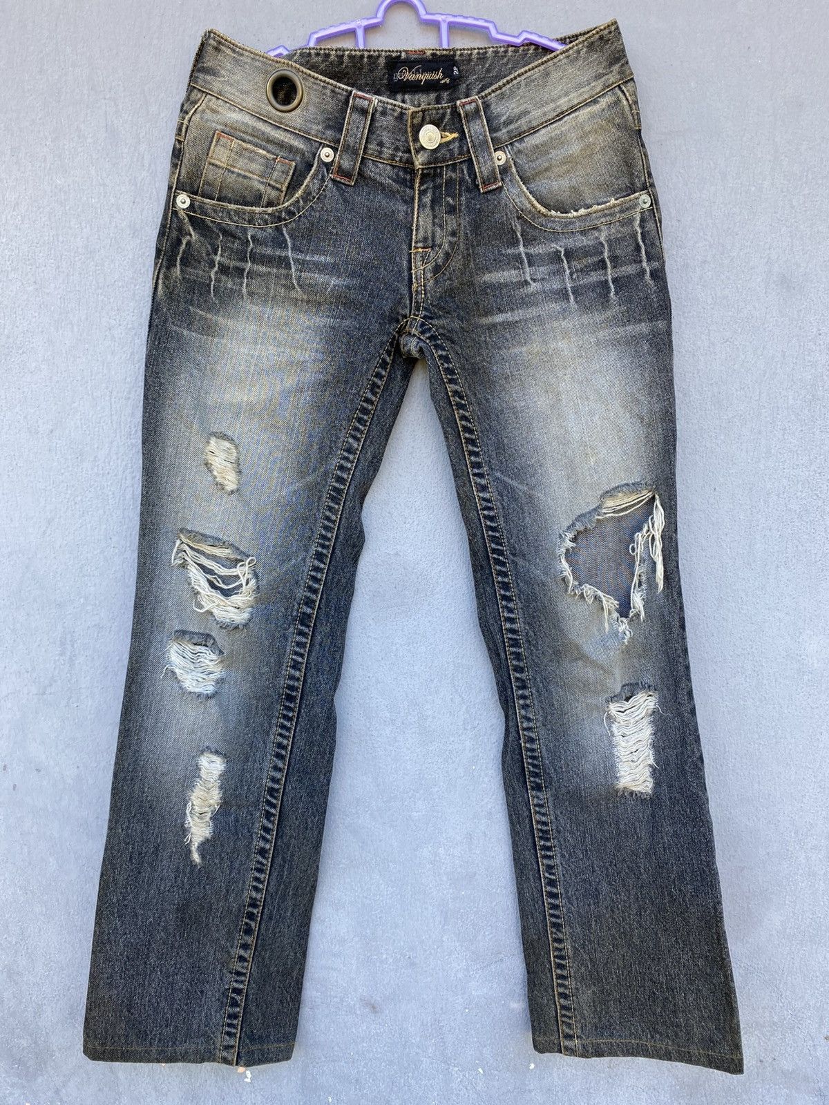 Hysteric Glamour × If Six Was Nine × Vanquish Vanquish Destroyed Distressed Washed Black Ring Jean Size 28" / US 6 / IT 42 - 1 Thumbnail