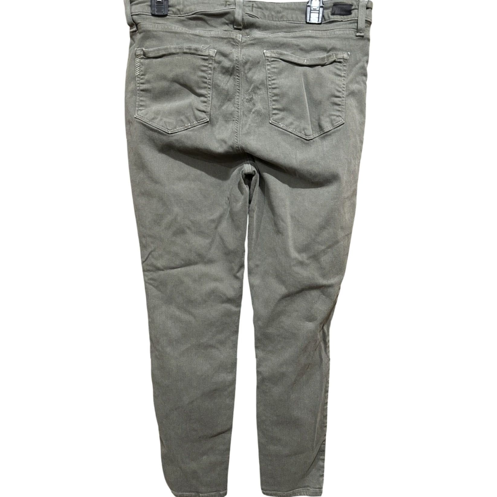 Paige PAIGE Hoxton Ankle Jeans 32 Green Stretch Skinny Pants Mid Rise Utility Slim Denim Size 24" / US 00 / IT 34 - 2 Thumbnail