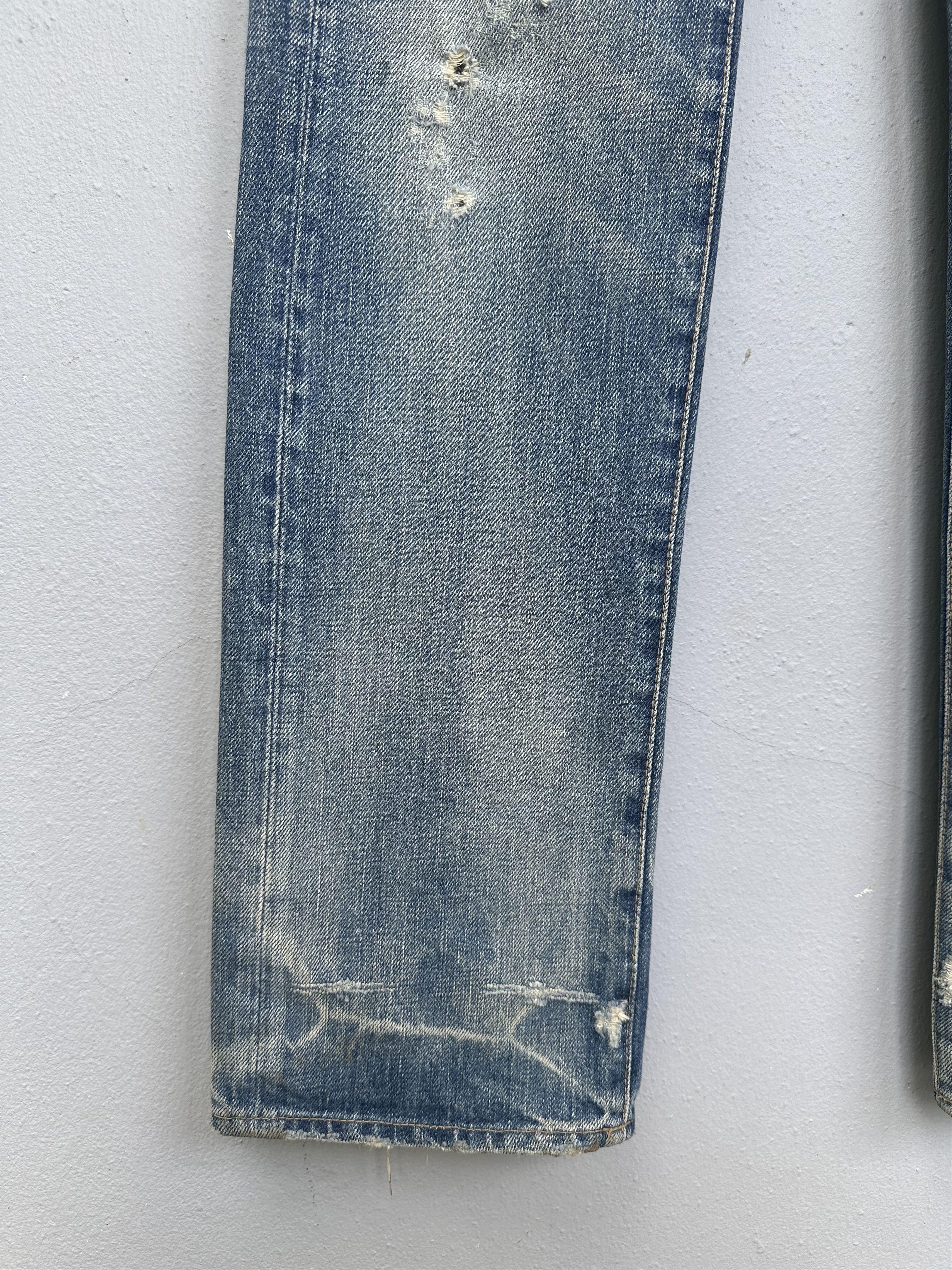OMNIGOD Vtg Distressed Rips Boro Patchwork Omnigod Flare Denim Jeans Size US 29 - 11 Thumbnail