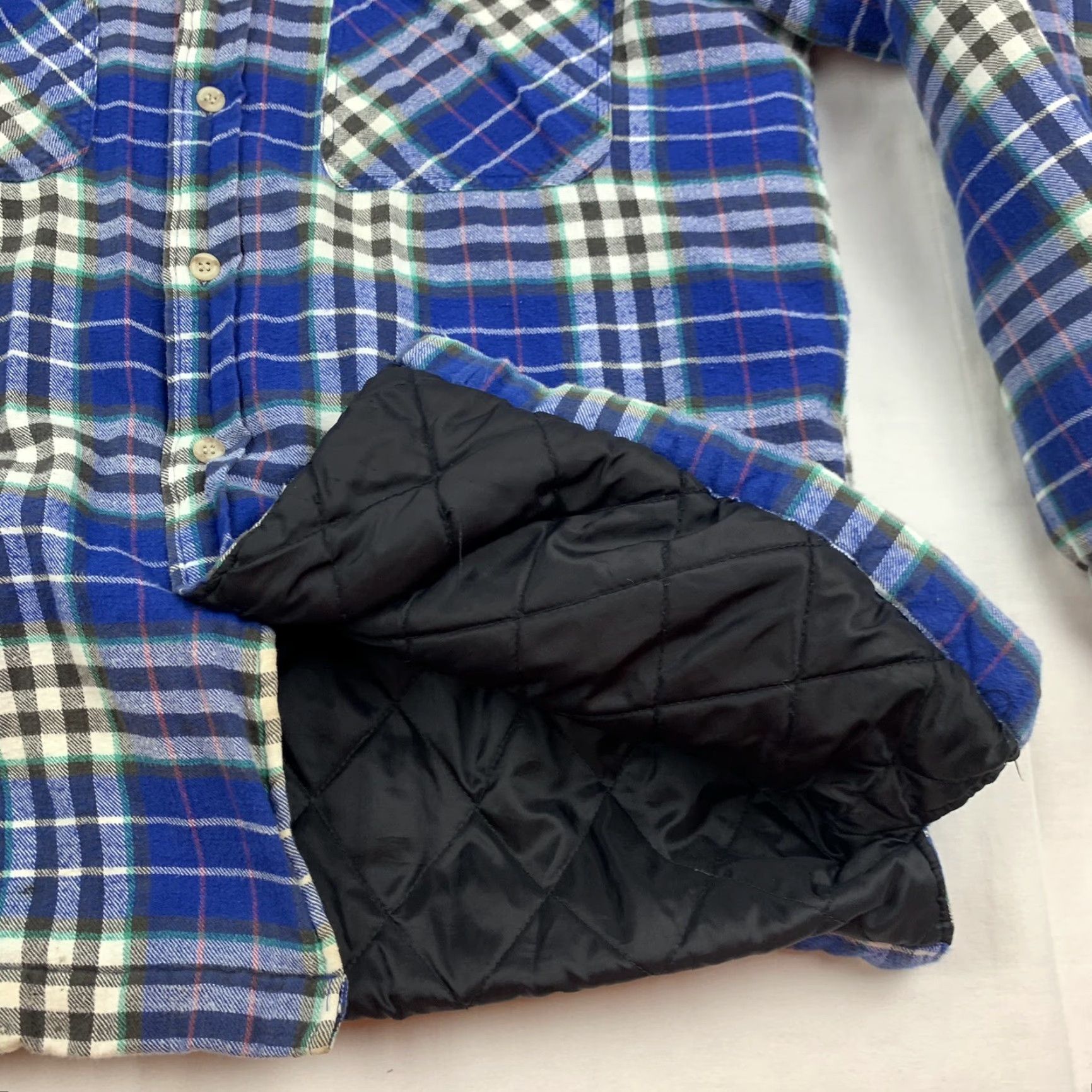 Arrow VINTAGE Arrow Sport Quilted Flannel Shirt Long Sleeve Button Up Adult Large Blue Shirt Mens Size US L / EU 52-54 / 3 - 4 Thumbnail