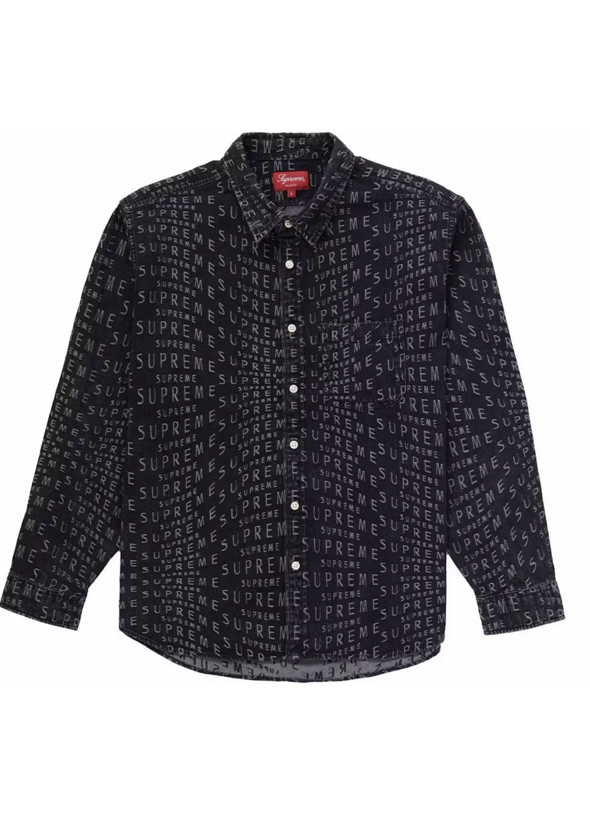 Supreme Supreme Warp Jacquard Logo Denim Shirt XL Size US XL / EU 56 / 4 - 1 Thumbnail