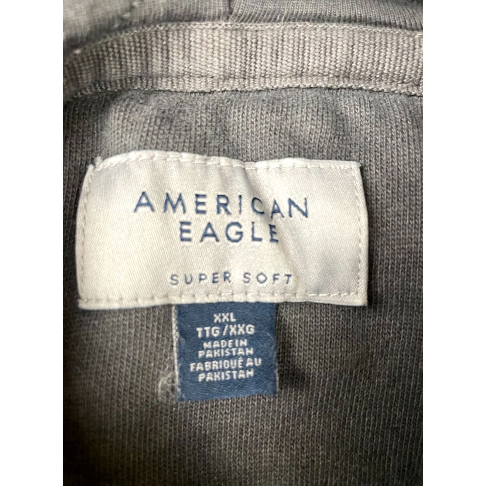 American Eagle Outfitters American Eagle Hoodie Men 2XL Gray Solid Fleece Hooded Pullover Sweatshirt Size US XXL / EU 58 / 5 - 4 Thumbnail
