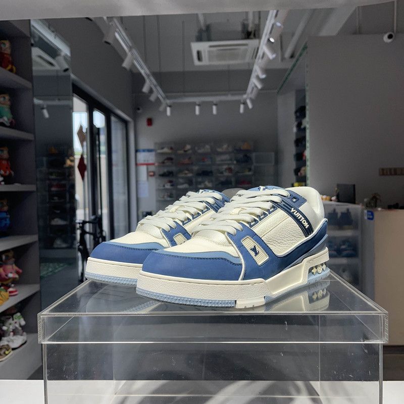 Louis Vuitton Blue and White Trainer Sneakers 0079