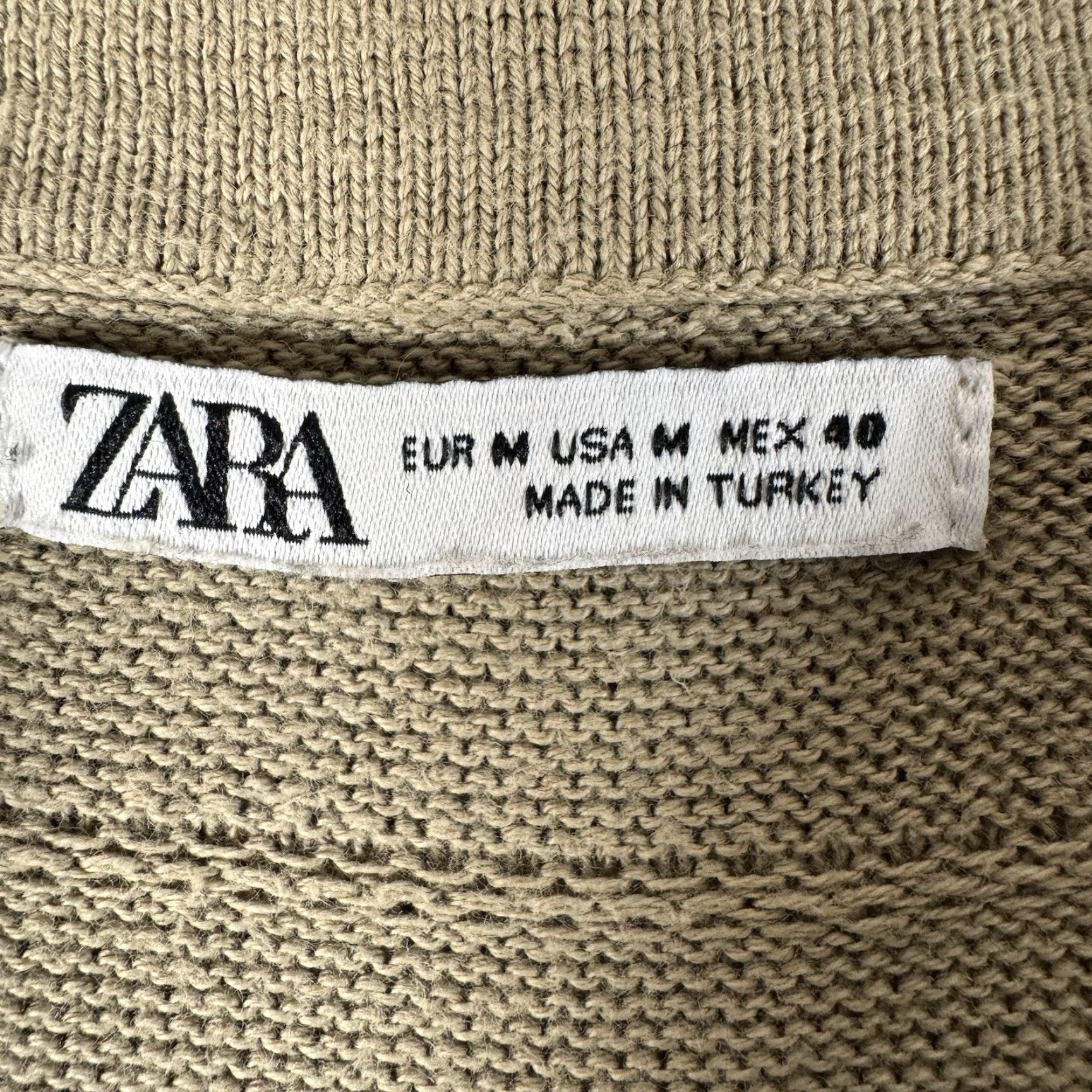 Zara Zara Knit Polo Sweater Size M Beige Textured Quiet Luxury Old Money Minimalist Resort Pullover Mens Knit Cotton Size US M / EU 48-50 / 2 - 5 Thumbnail
