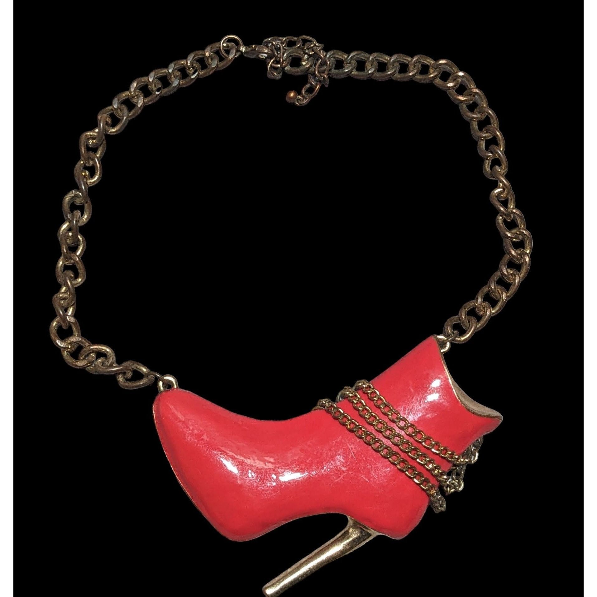 Other Red High Heel Chain Boot Pendant Necklace Size ONE SIZE - 1 Thumbnail