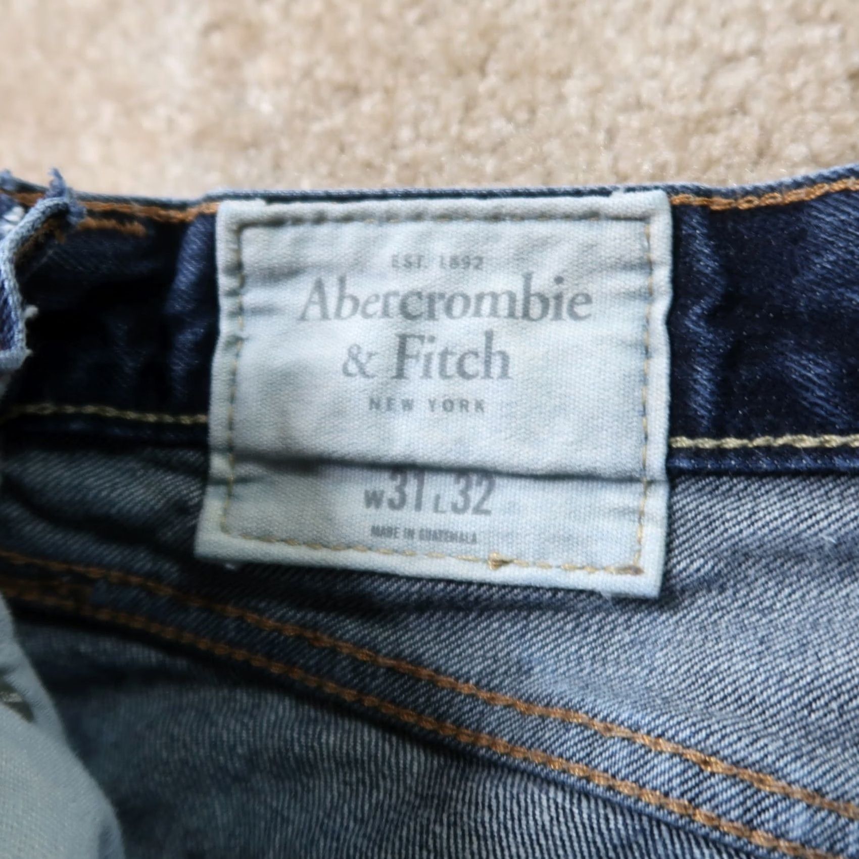 Abercrombie & Fitch VINTAGE Abercrombie & Fitch Jeans Slim Straight 31x32 Blue Denim Button Fly Mens 80s 90s Straight Jeans Size US 31 - 6 Thumbnail