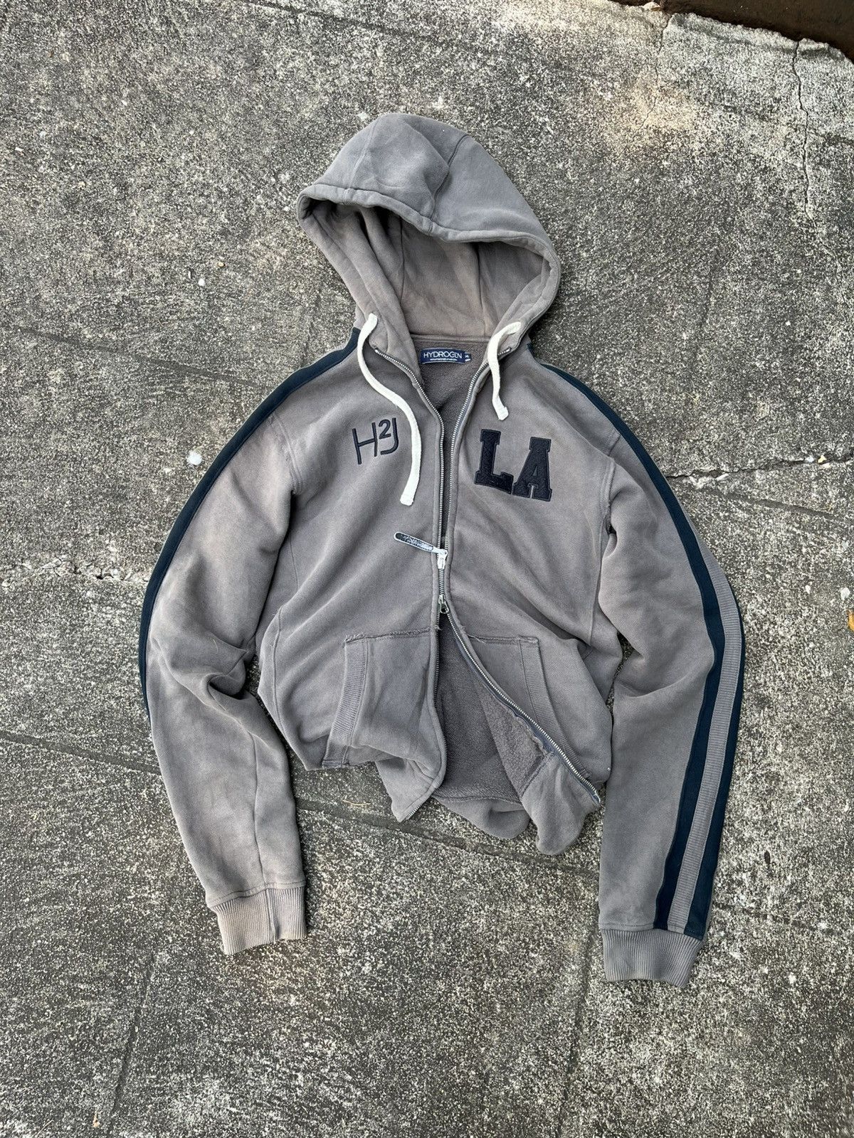Hysteric Glamour 💥Hydrogen Italy // Faded Double Zippers Hoodie LA Patch Size US XL / EU 56 / 4 - 8 Thumbnail