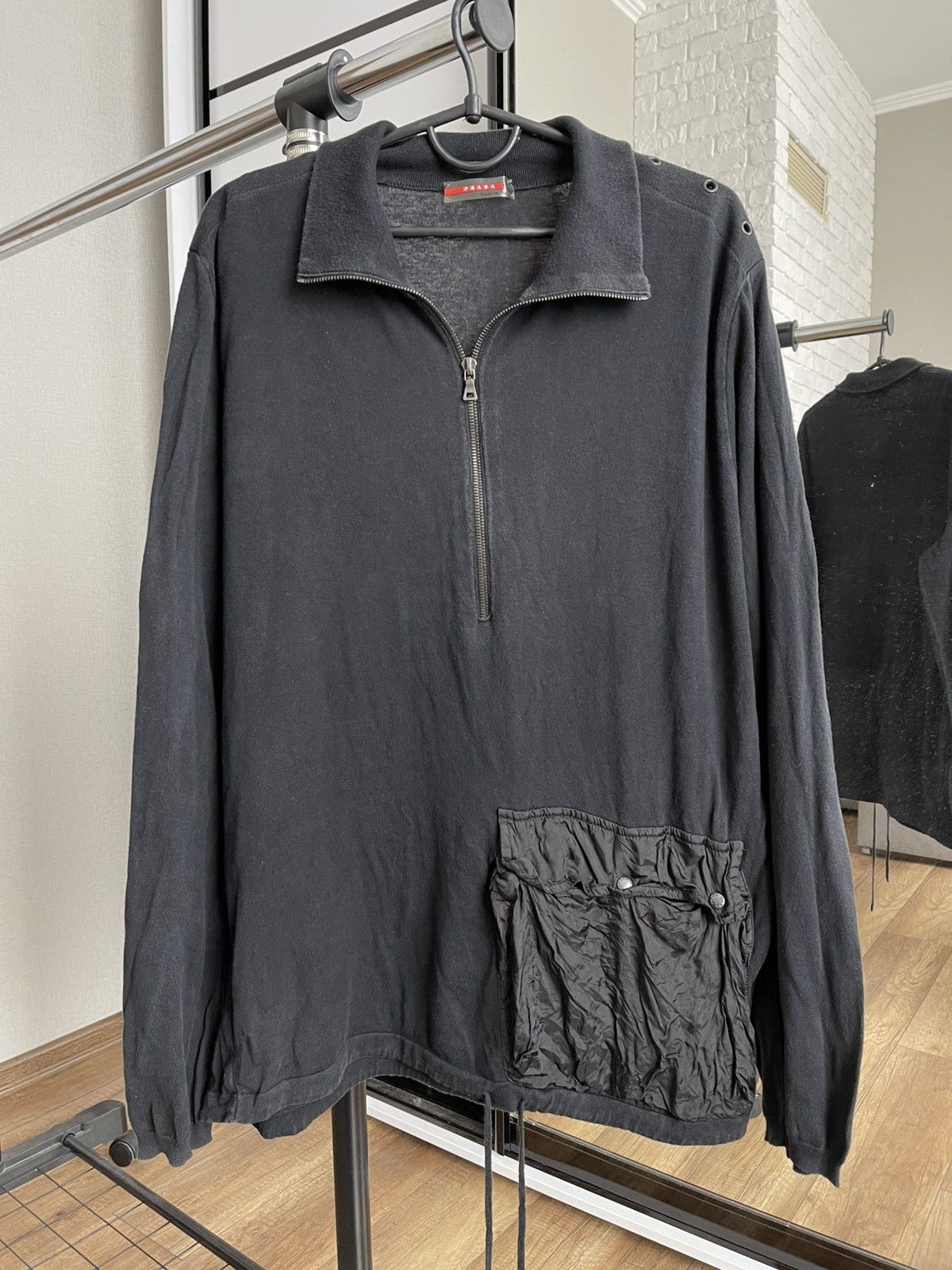 Prada Prada Italy Knit Sweater Sweatshirt Pocket Vintage Size US L / EU 52-54 / 3 - 1 Thumbnail
