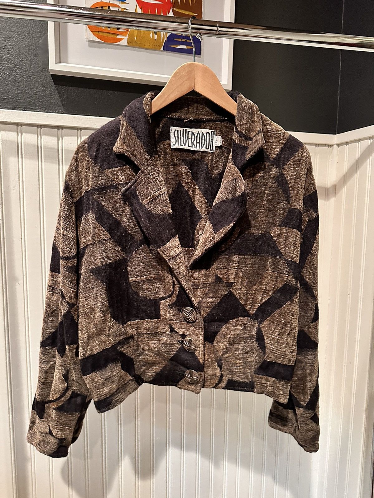 Vintage Vintage Silverado Tapestry Cropped Blazer Jacket Size XS / US 0-2 / IT 36-38 - 1 Thumbnail