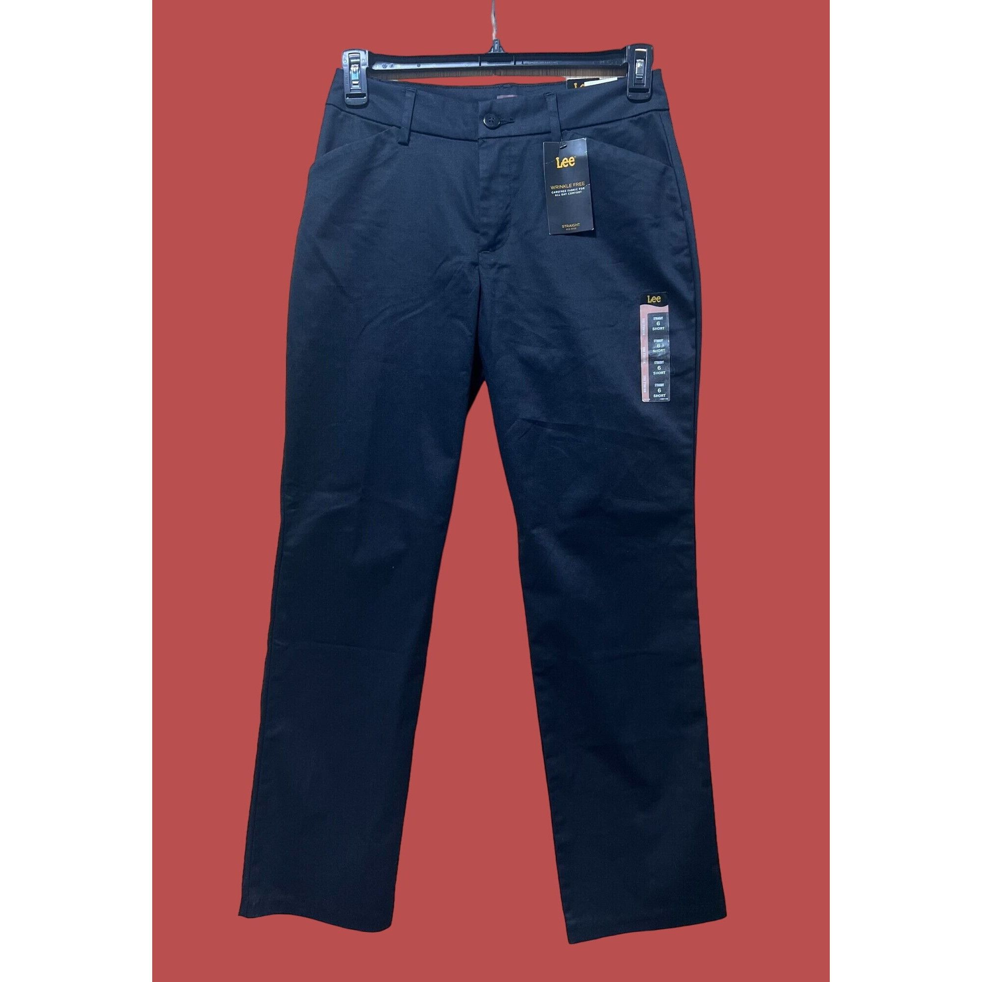 Lee Lee - Women's Wrinkle Free Relaxed Fit Straight Leg Pant - B Size 28" / US 6 / IT 42 - 4 Thumbnail