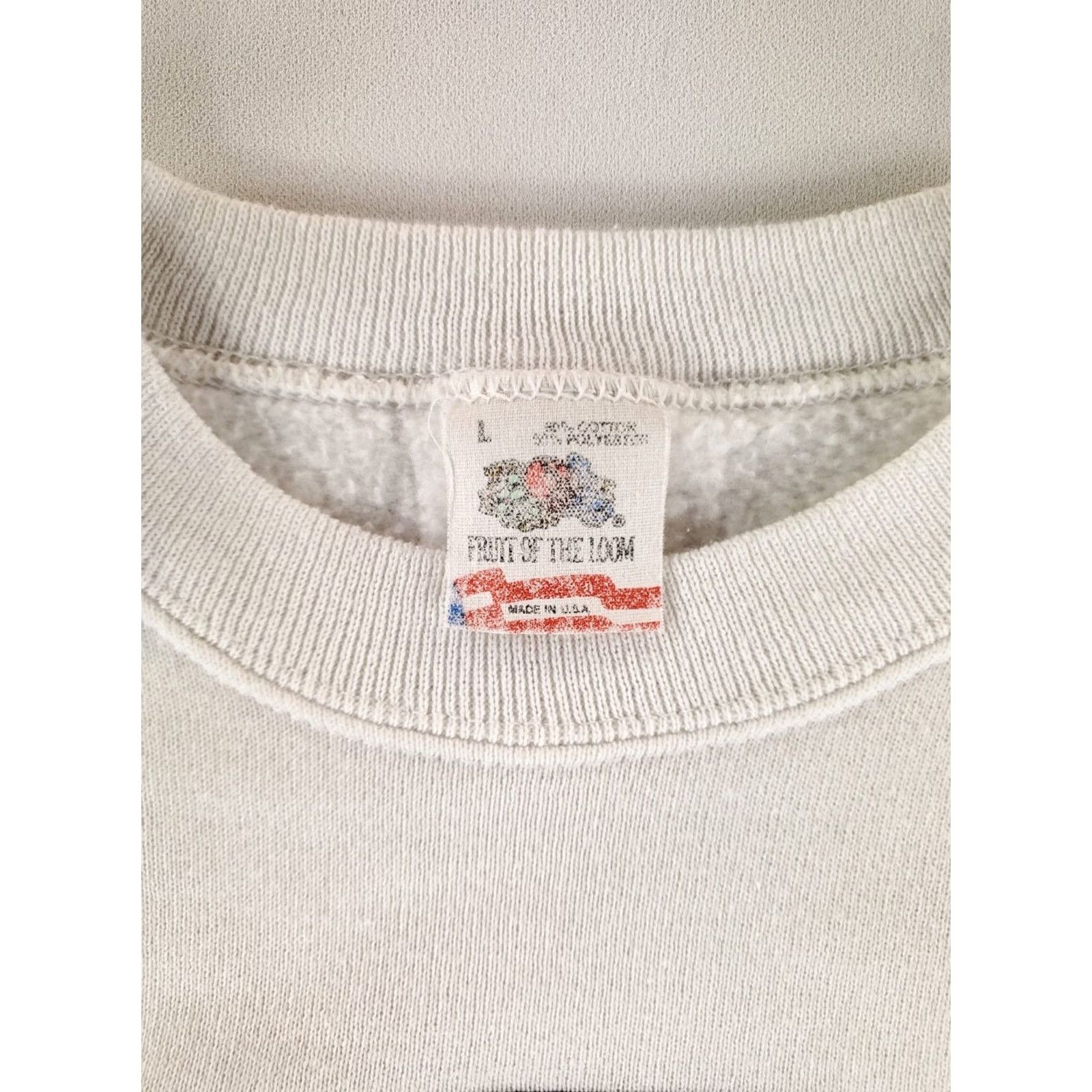 Fruit Of The Loom Fruit of the Loom Sweatshirt Plant a Tree Dog White Made USA Long Sleeve Mens L Crew Neck Pullover White Mens L Size US L / EU 52-54 / 3 - 3 Thumbnail
